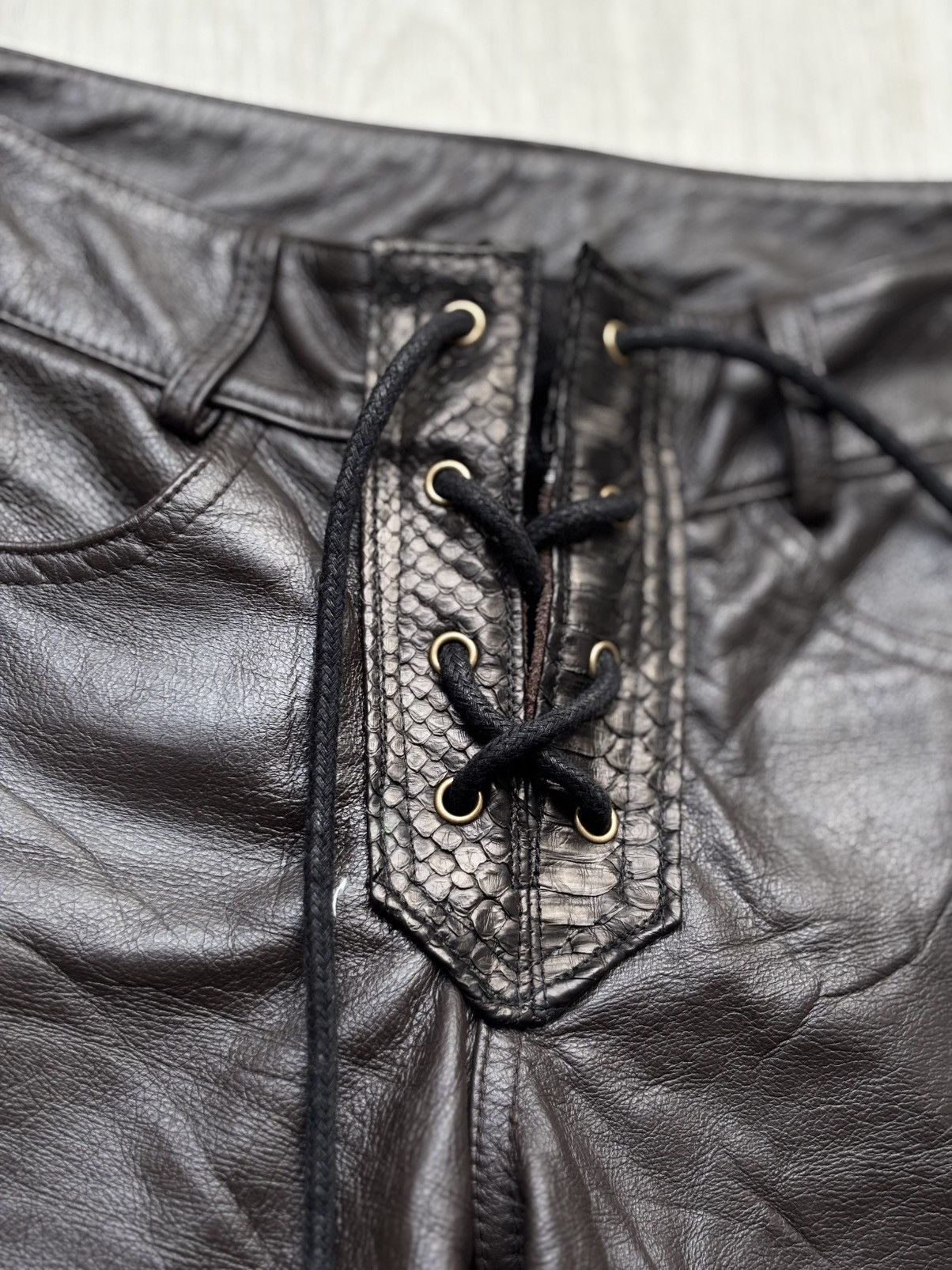 Japanese Brand VERTGARMENTS leather flare pants Size US 26 / EU 42 - 3 Thumbnail