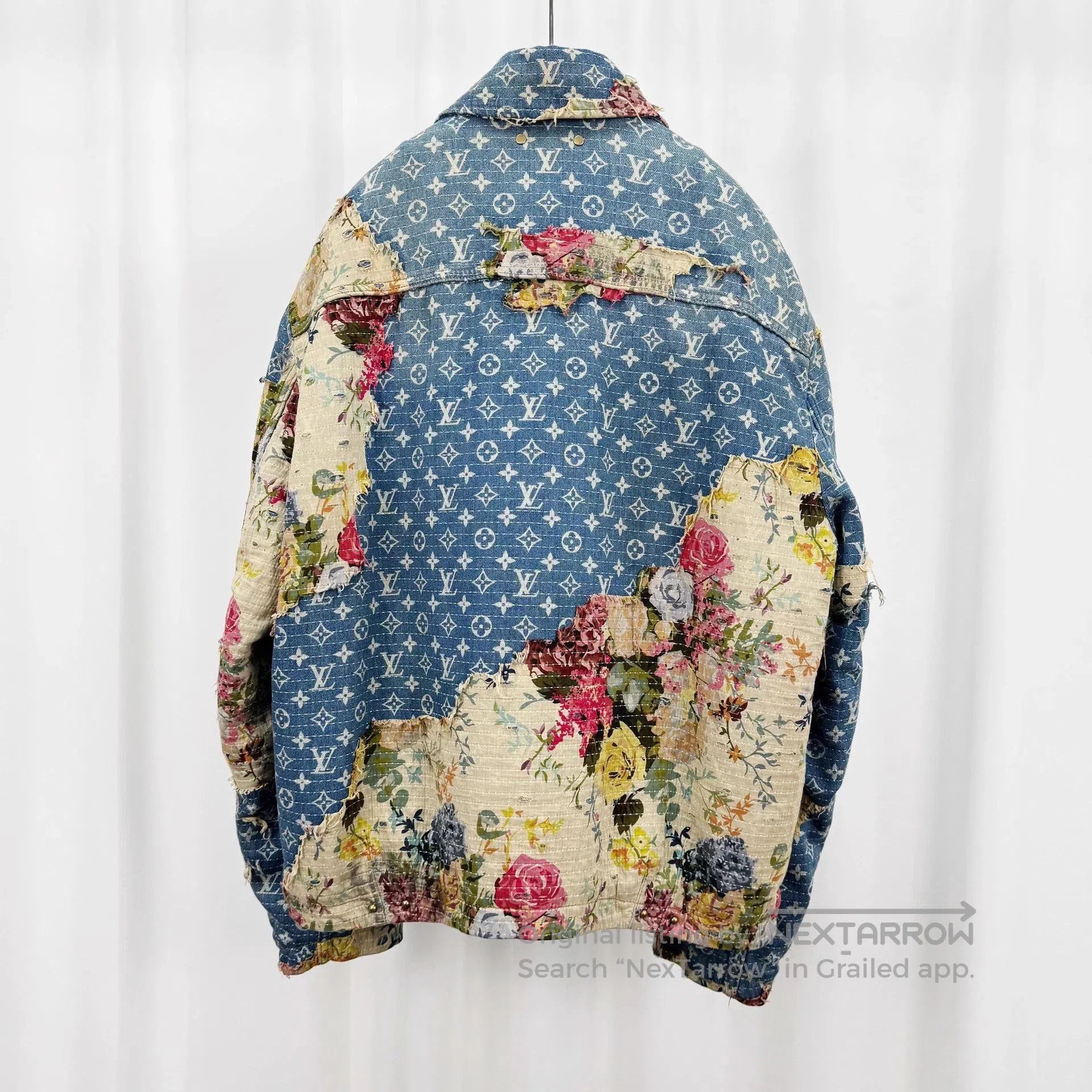 Louis Vuitton Blue Denim Jacket with Floral Patchwork. Size US M / EU 48-50 / 2 - 2 Thumbnail
