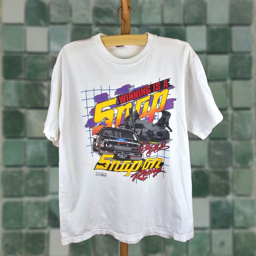 Vintage VINTAGE SNAP ON RACING DALE EARNEST WHITE COTTON T-SHIRT SZ LARGE Size US L / EU 52-54 / 3 - 1 Thumbnail