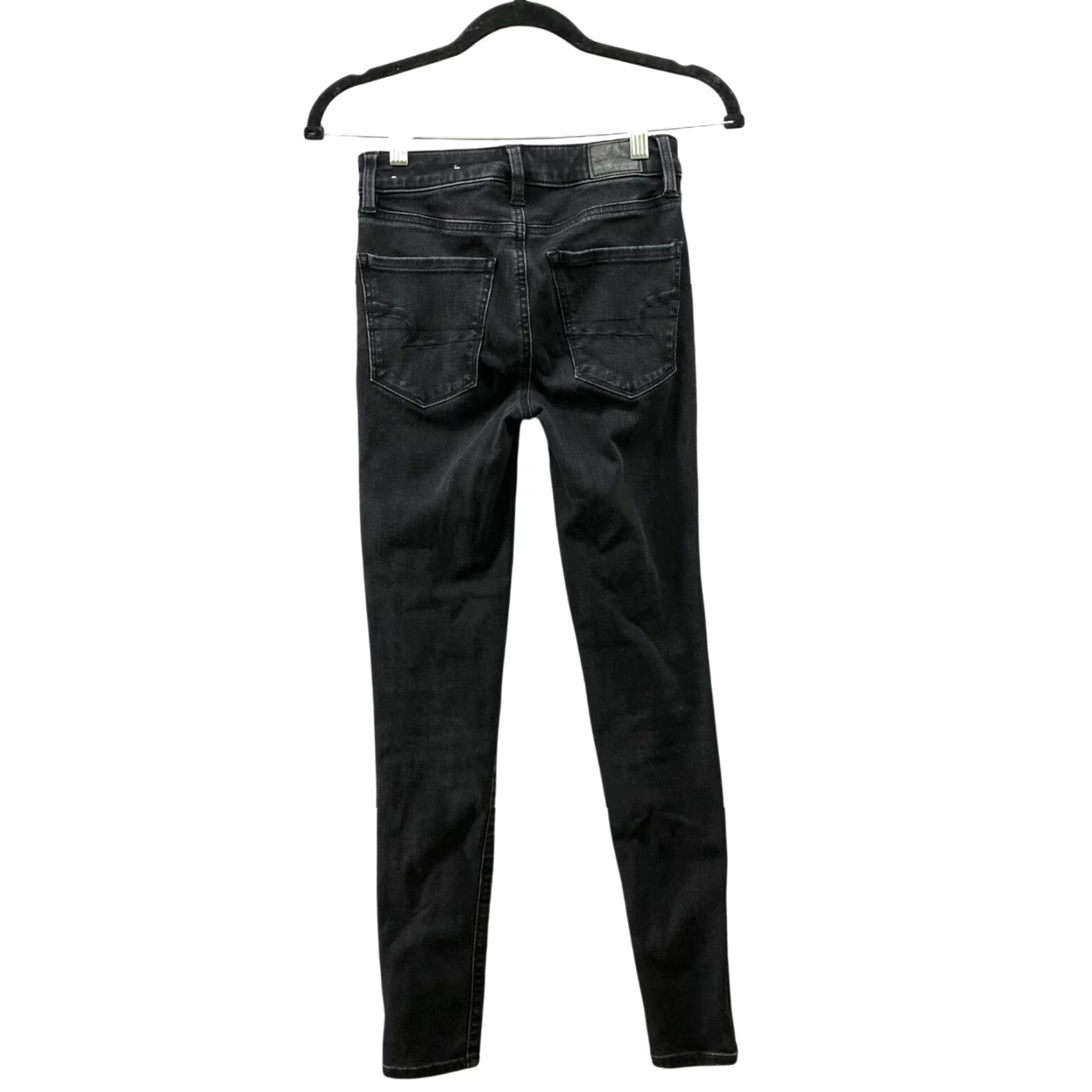 American Eagle Outfitters VINTAGE American Eagle Womens Jeggings Denim Pants Black Mid Rise Stretch 00 Slim Size 24" / US 00 / IT 34 - 2 Thumbnail