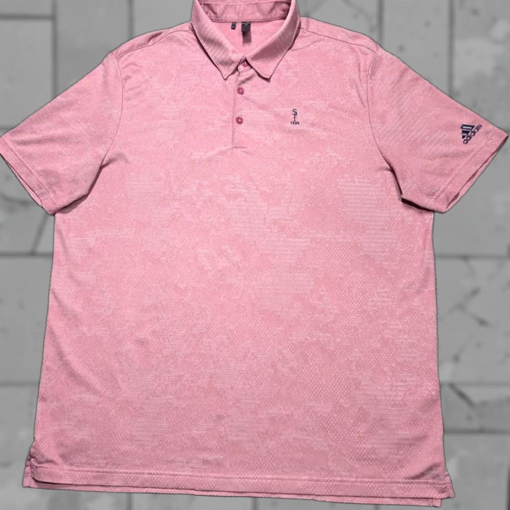 Adidas Adidas Golf Polo Shirt Textured Jacquard Mens 2XL Short Sleeve Pink Camouflage Cap Size US XXL / EU 58 / 5 - 1 Thumbnail