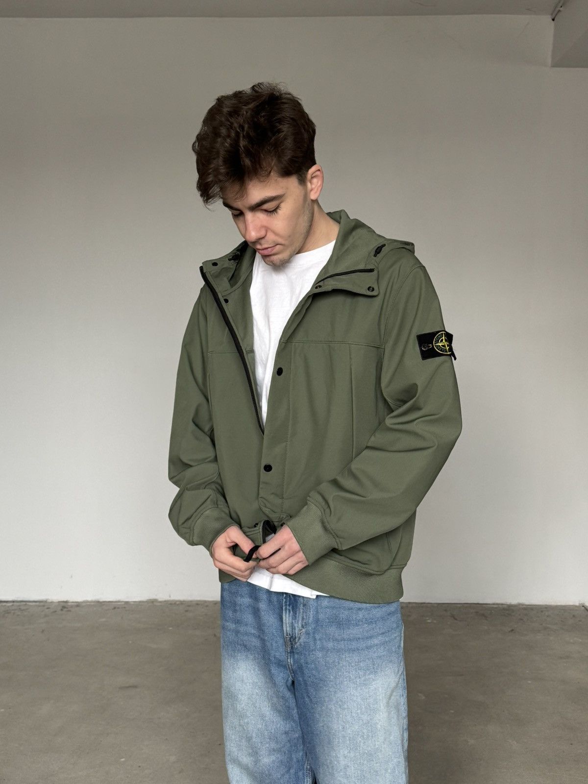 Stone Island light soft shell Windbreaker hooded Jacket