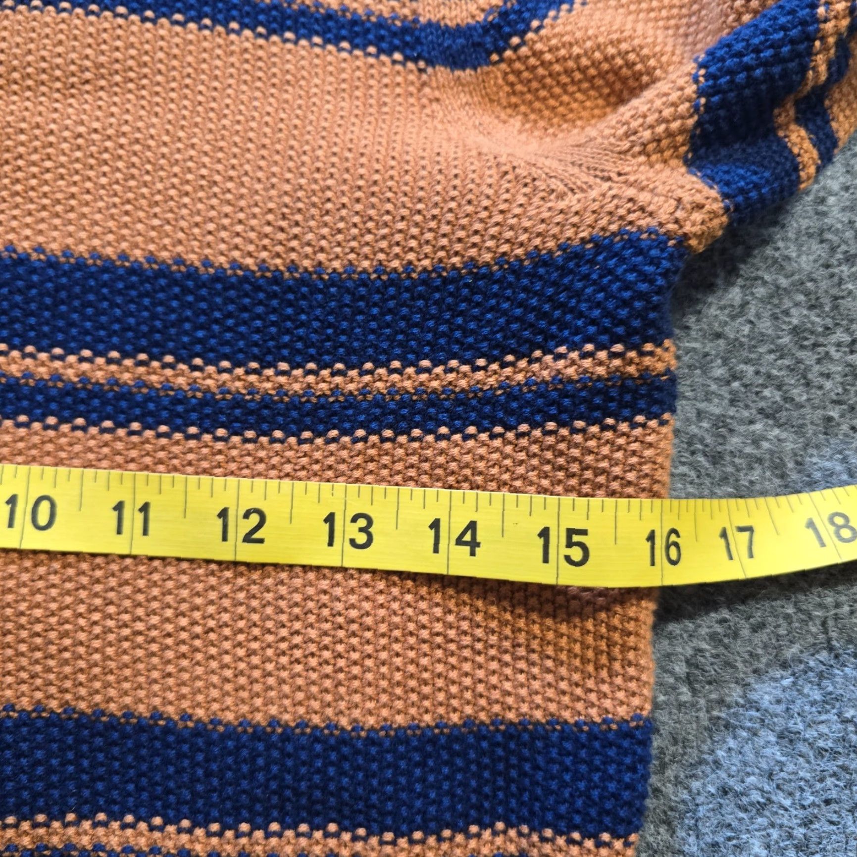 Gap GAP Sweater Womens XS Brown Blue Striped Mock Neck Textured Casual Capsule Pullover Size XS / US 0-2 / IT 36-38 - 5 Thumbnail
