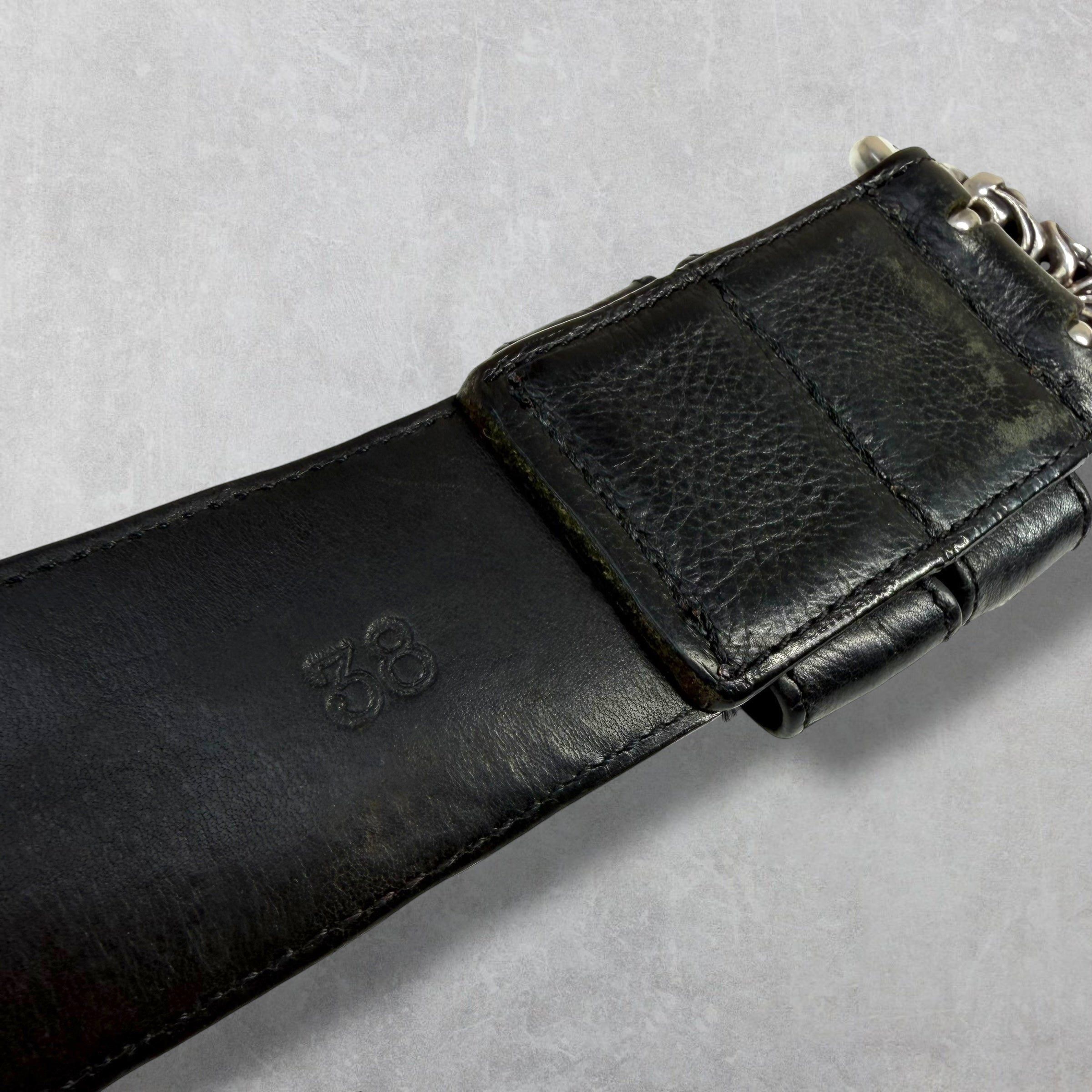 Chrome Hearts Chrome Hearts Black Double Pin Roller Belt 38 Size 38 - 9 Thumbnail