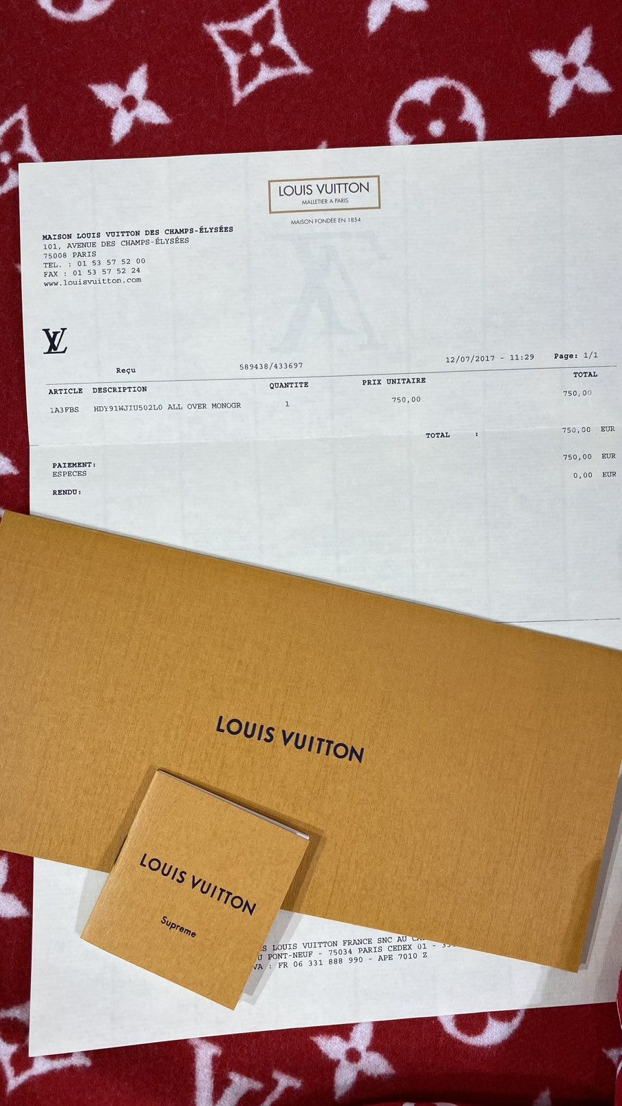 Louis Vuitton × Supreme LOUIS VUITTON X SUPREME L Box Logo Hoodie Size US L / EU 52-54 / 3 - 12 Thumbnail
