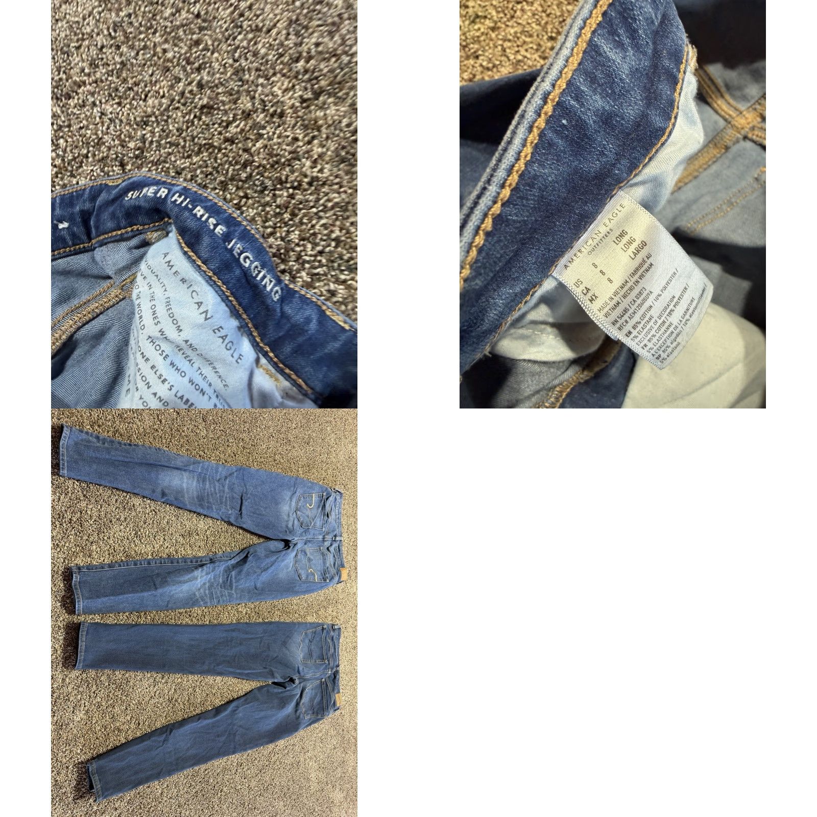 American Eagle Outfitters American Eagle High Rise Jegging Women's Jeans Size 8 LONG Blue Denim Lot Of 2 Size 30" / US 8 / IT 44 - 10 Thumbnail