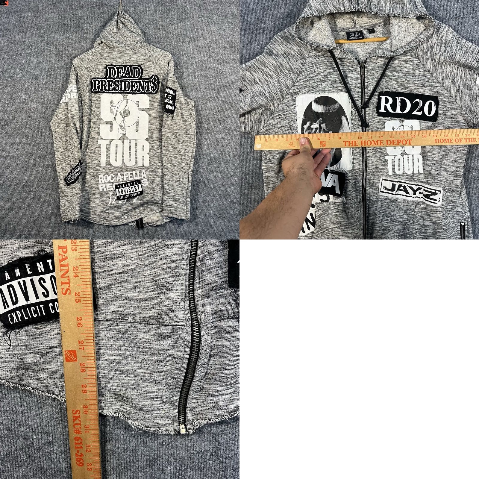 Vintage Jay-Z Hoodie Mens Large Reasonable Doubt 20 Year Anniversary Roc-A-Fella Record Size US L / EU 52-54 / 3 - 8 Thumbnail