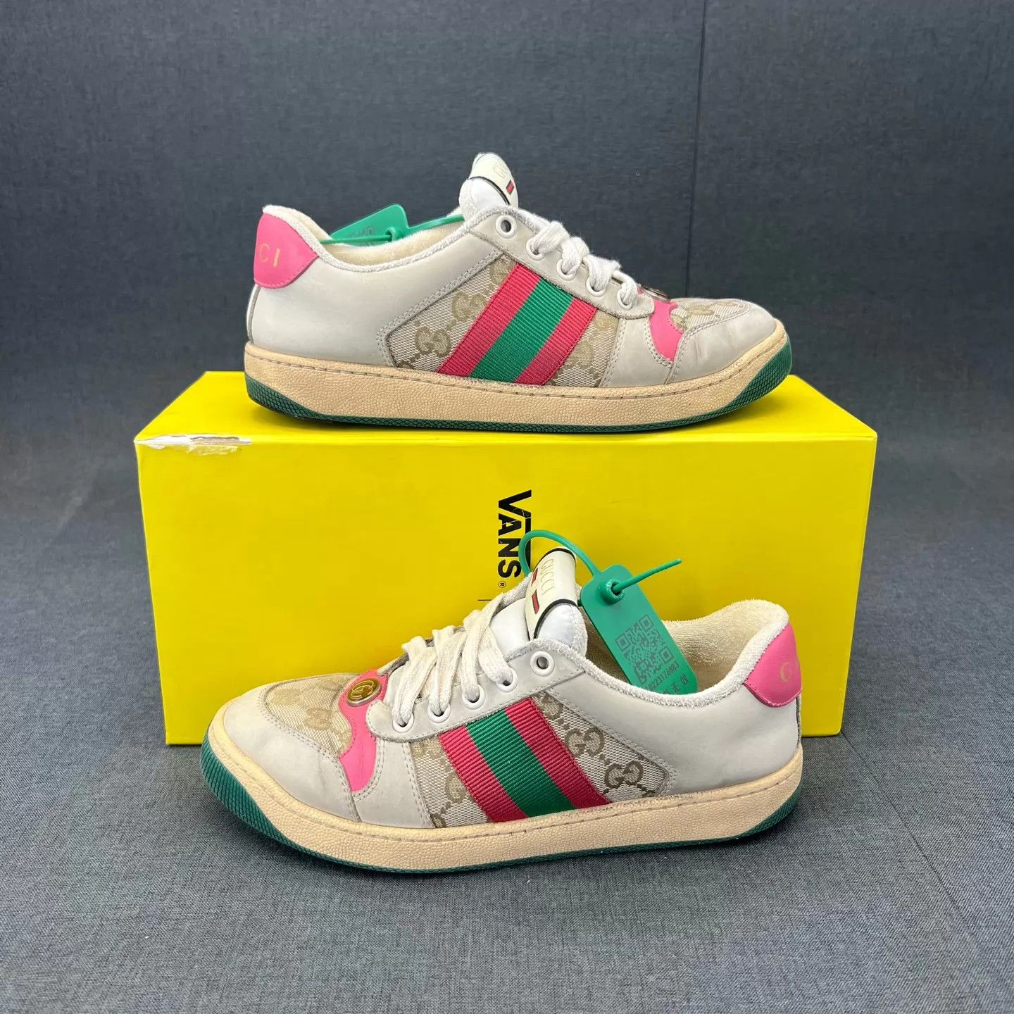 Gucci Gucci Distressed Sneakers Women's Pink Ebony 35.5 Size US 8 / IT 38 - 6 Thumbnail