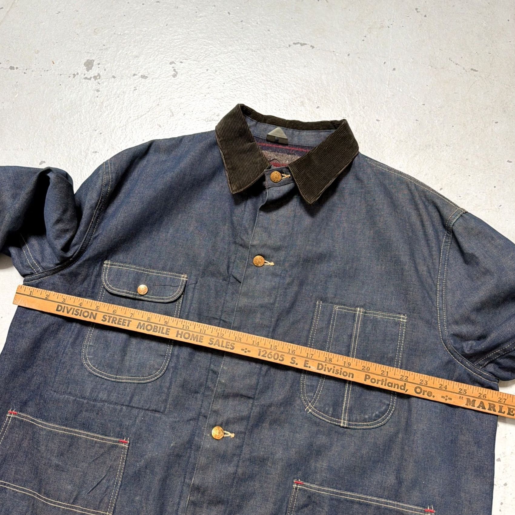 Wrangler VINTAGE Wrangler Casey Jones Blanket Lined Dark Denim Chore Barn Ranch Jacket 46 Men Blue Lined Denim Workwear Western Cowboy 60s 50s USA Heritage Size US S / EU 44-46 / 1 - 5 Thumbnail