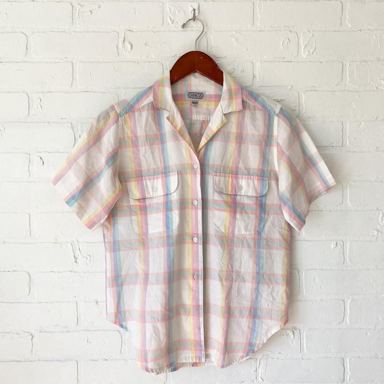 Vintage Vintage white plaid button up size 7 Size S / US 4 / IT 40 - 1 Thumbnail