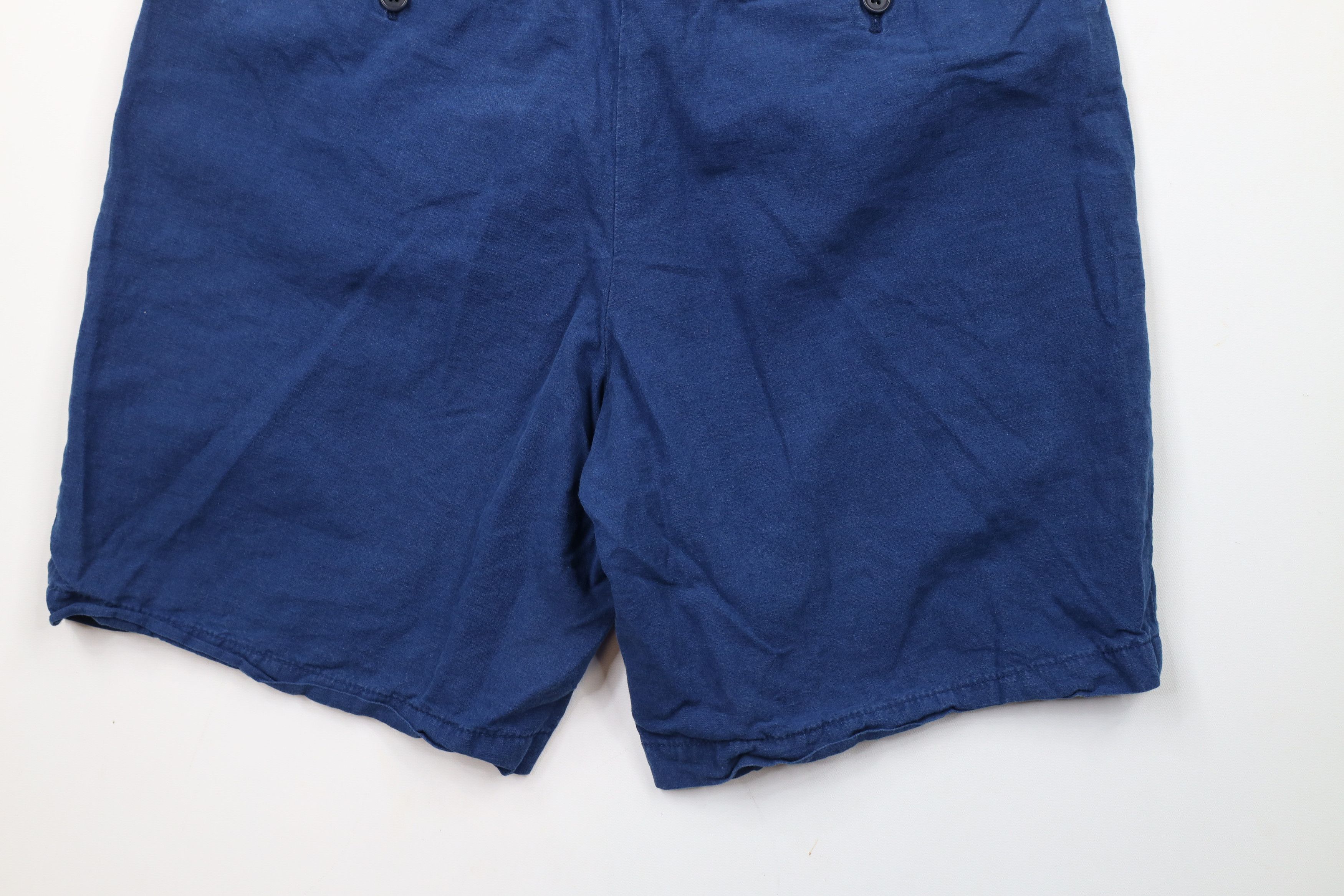 Banana Republic × Vintage Banana Republic Linen Blend Above Knee Chino Shorts Blue Size US 36 / EU 52 - 10 Thumbnail