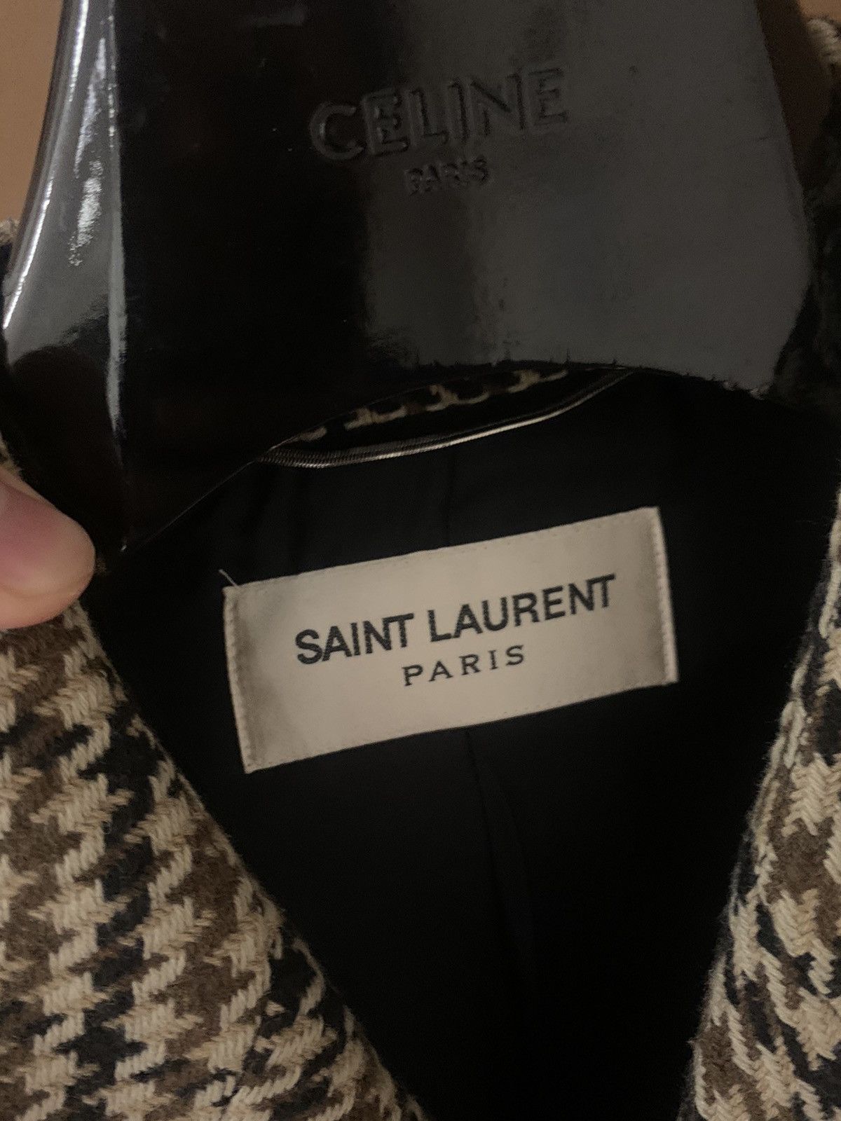Saint Laurent Paris Saint Laurent 2014FW Houndstooth mac coat Size US S / EU 44-46 / 1 - 5 Thumbnail