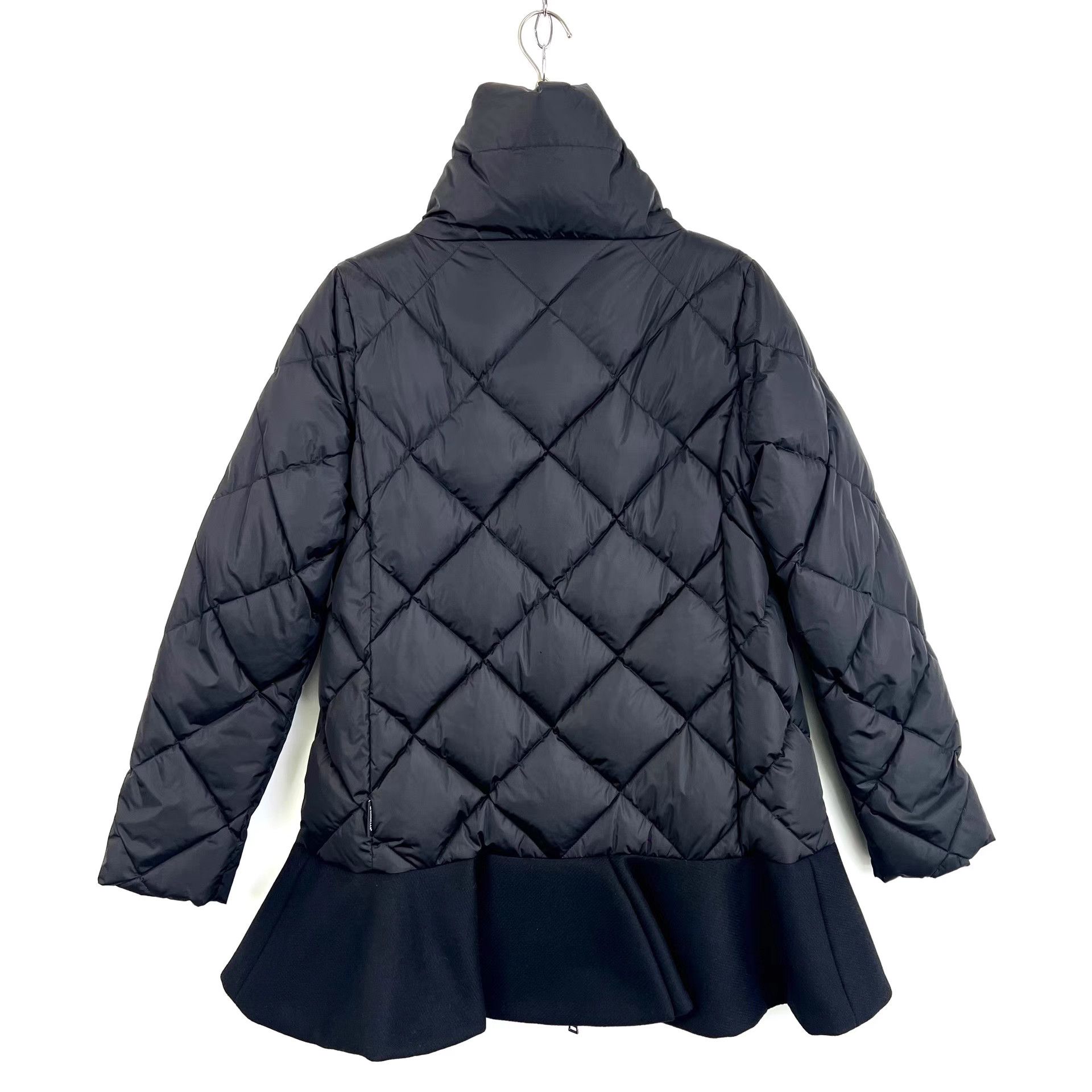 Moncler Moncler Black Ruffled Mid-Length Down Jacket K12 Size XS / US 0-2 / IT 36-38 - 2 Thumbnail