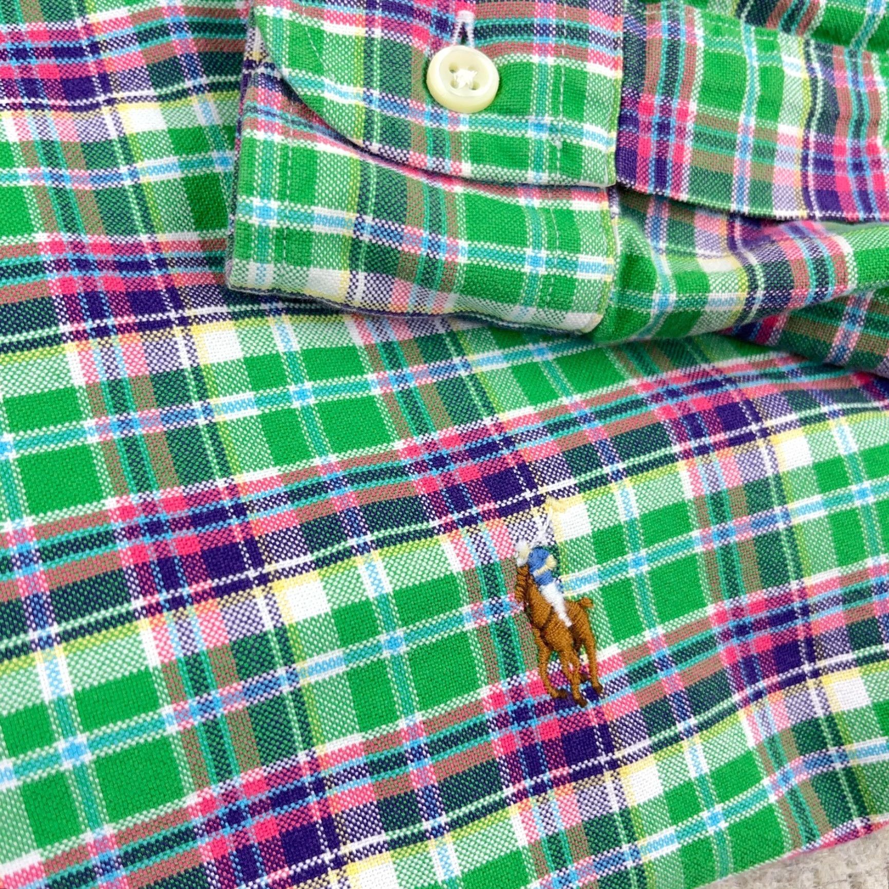 Ralph Lauren Ralph Lauren Shirt Men S Green Pink Button Up Oxford Cloth Plaid A36 Size US S / EU 44-46 / 1 - 3 Thumbnail