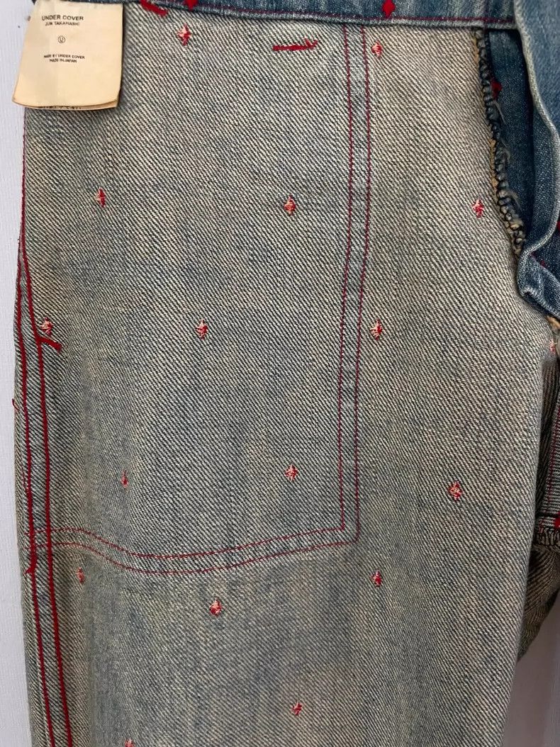 Undercover UNDERCOVER size os 2002SS Haze Diamond Embroidered Jeans 25 Size US 30 / EU 46 - 9 Thumbnail