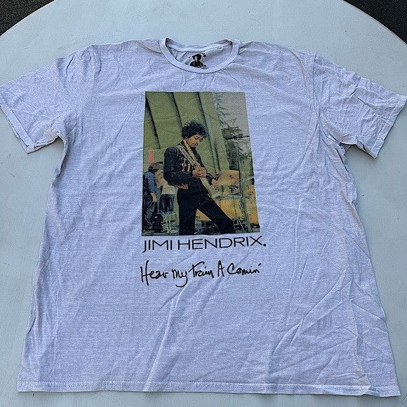 Band Tees × Jimi Hendrix NEW JIMI HENDRIX HEAR MY TRAIN A COMIN’ WHITE T-SHIRT SZ L Size US L / EU 52-54 / 3 - 5 Thumbnail