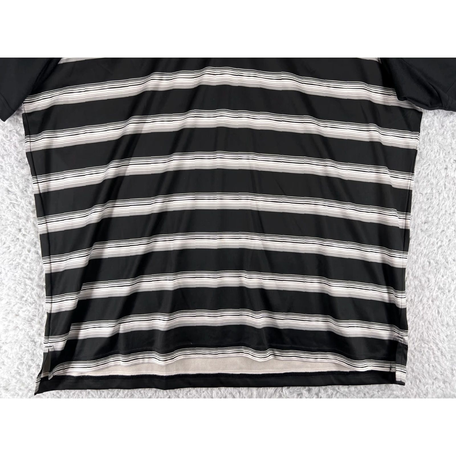 Adidas adidas Polo Shirt Mens XL Black White Striped Golf 100% Polyester Polo Shirt adidas Golf Polo Men Black White Striped 100% Polyester Size US XL / EU 56 / 4 - 5 Thumbnail