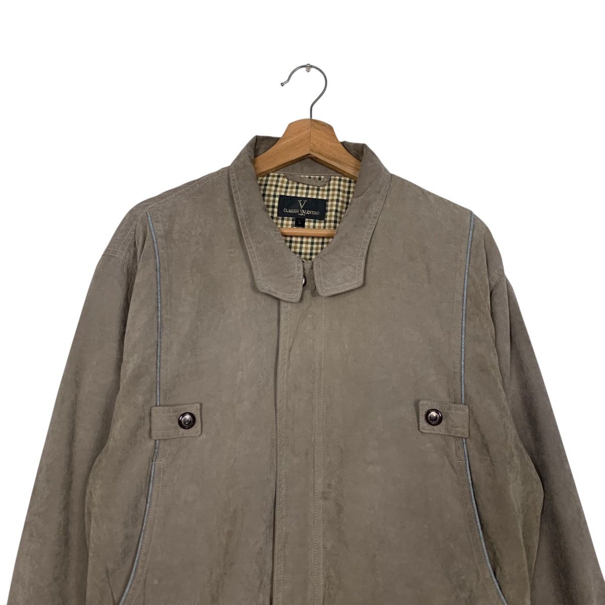 Vintage 90's CLAUDIO VALENTINO Suede Bomber Jacket #2724-C123 Size US L / EU 52-54 / 3 - 2 Thumbnail