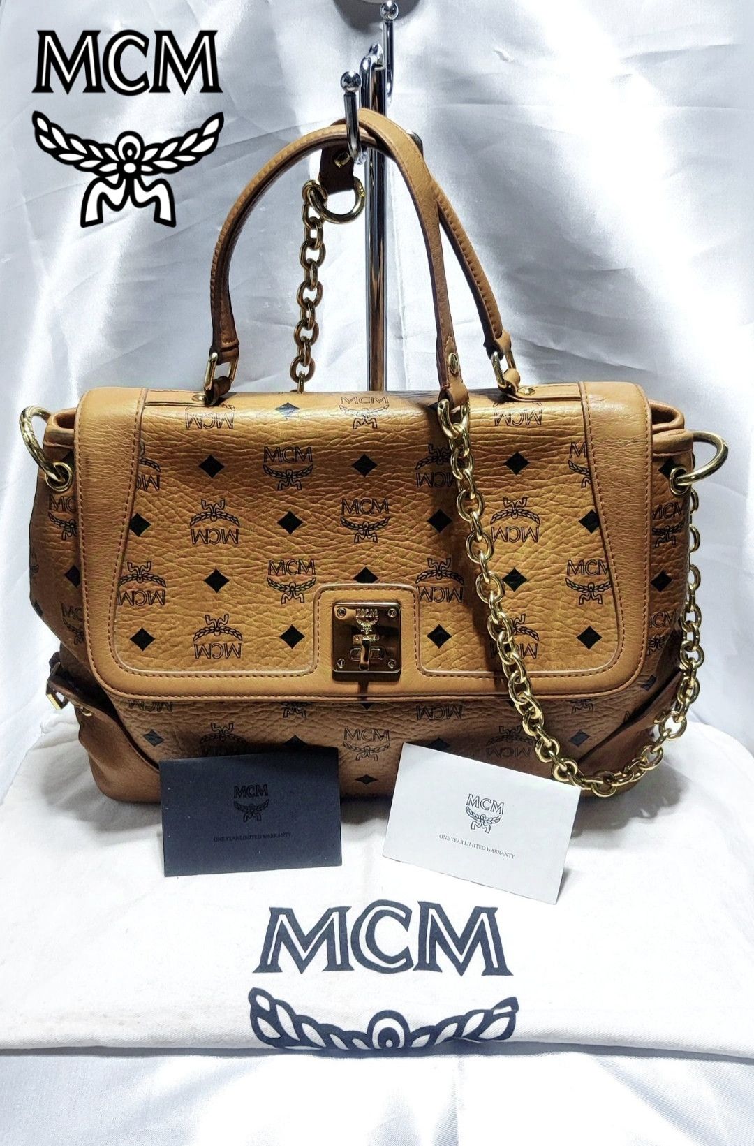 MCM MCM Gold Visetos Crossbody/Hand Leather Bag Size ONE SIZE - 1 Thumbnail
