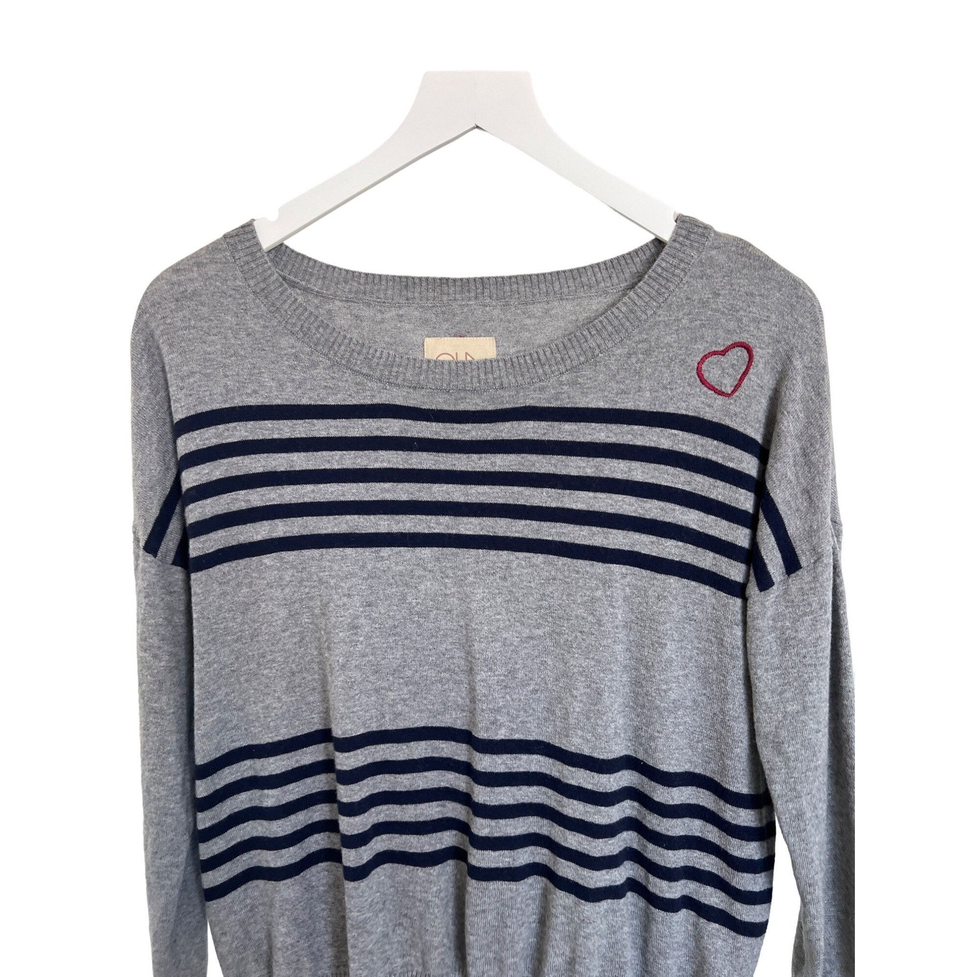 Chaser Brand Chaser Heather Grey & Navy Stripe Cashmere Blend Sweater Size XS / US 0-2 / IT 36-38 - 7 Thumbnail