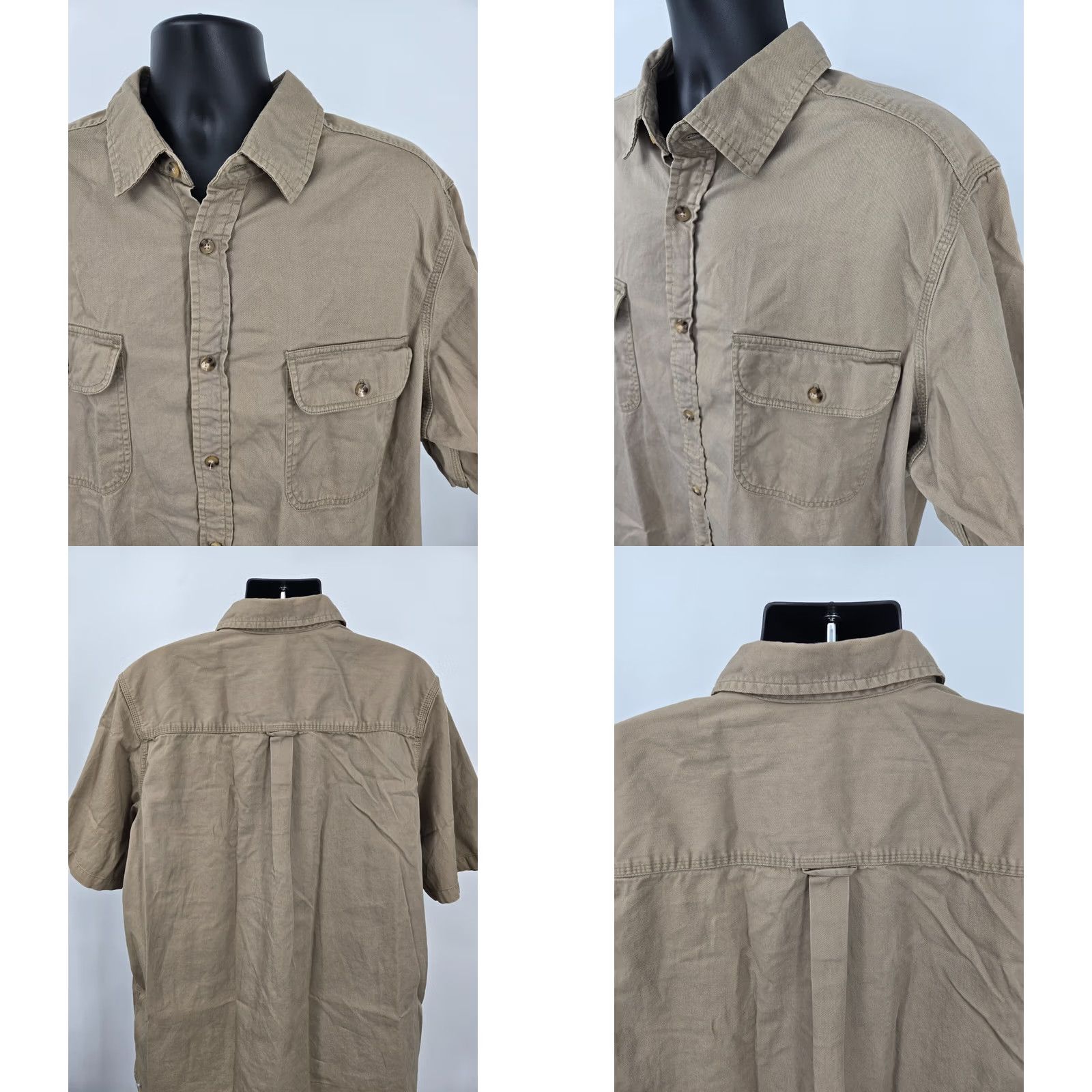 Vintage Boulder Creek Shirt 2XLT Beige Cotton Polyester Canvas Button-Up Button Up Mens | 2XLT Tall | Beige | Casual Workwear Outdoors Outdoors? Size US XXL / EU 58 / 5 - 8 Thumbnail