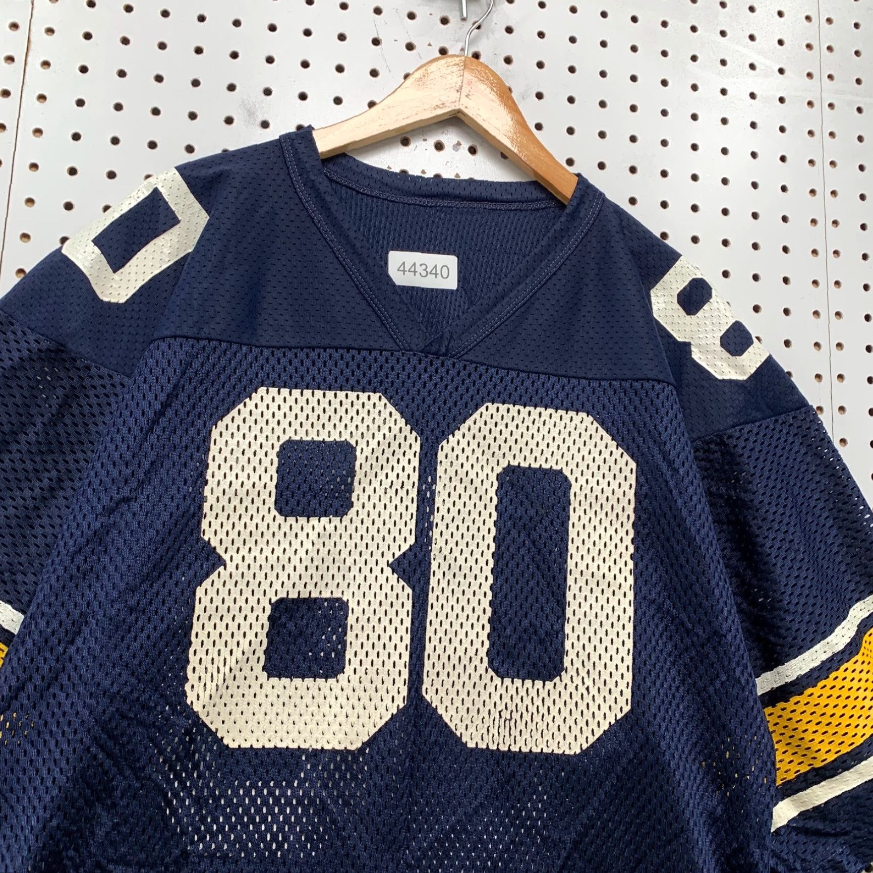 Champion VINTAGE Champion Football Jersey Mens L Blue #80 Navy Blue Yellow 80s USA Shirt Mens L Blue 80s Football Jersey Size US L / EU 52-54 / 3 - 7 Thumbnail