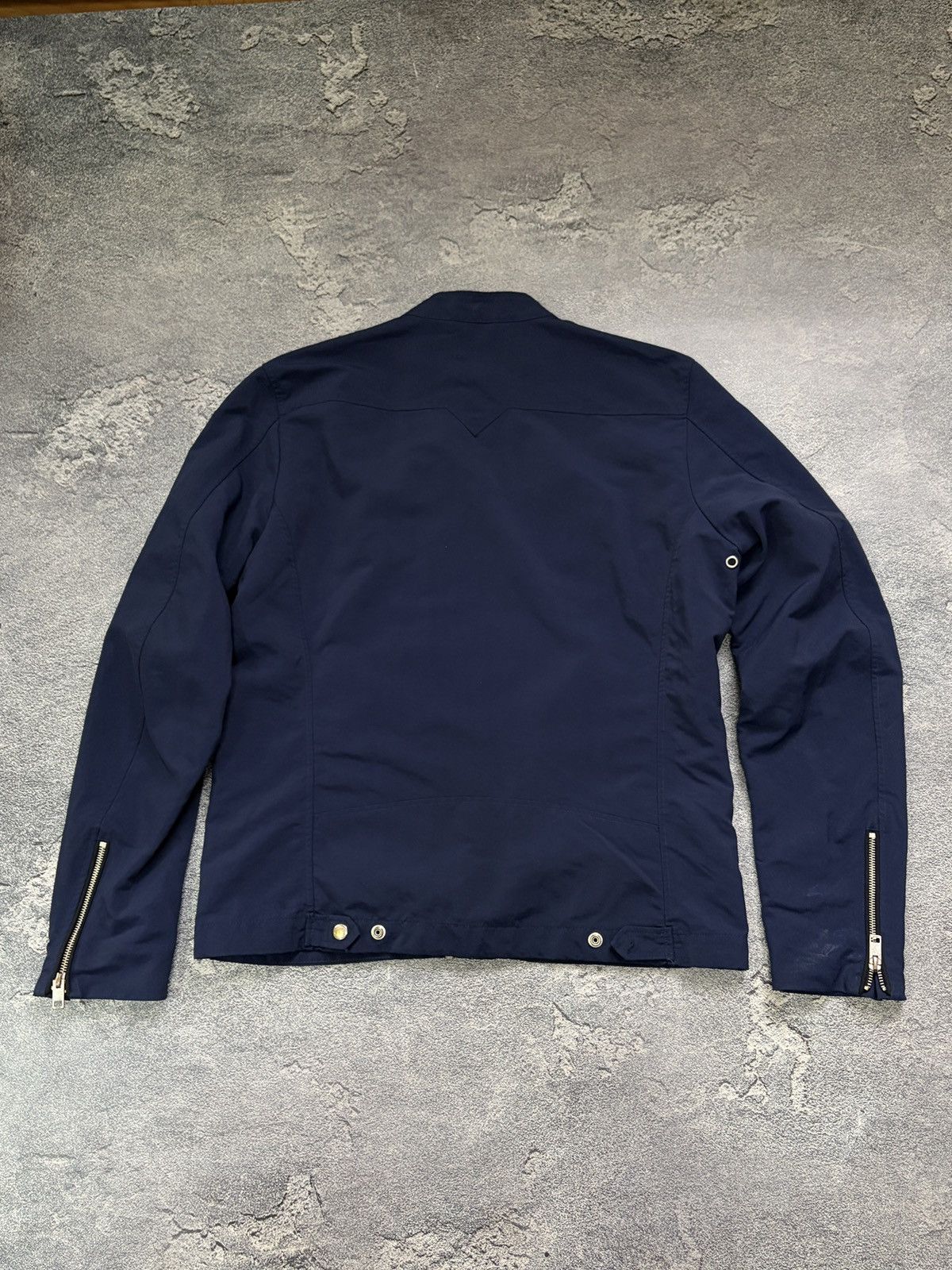 Diesel Diesel Blue Nylon Biker Bomber Jacket XL Cafe Racer Full Zip Size US XL / EU 56 / 4 - 4 Thumbnail