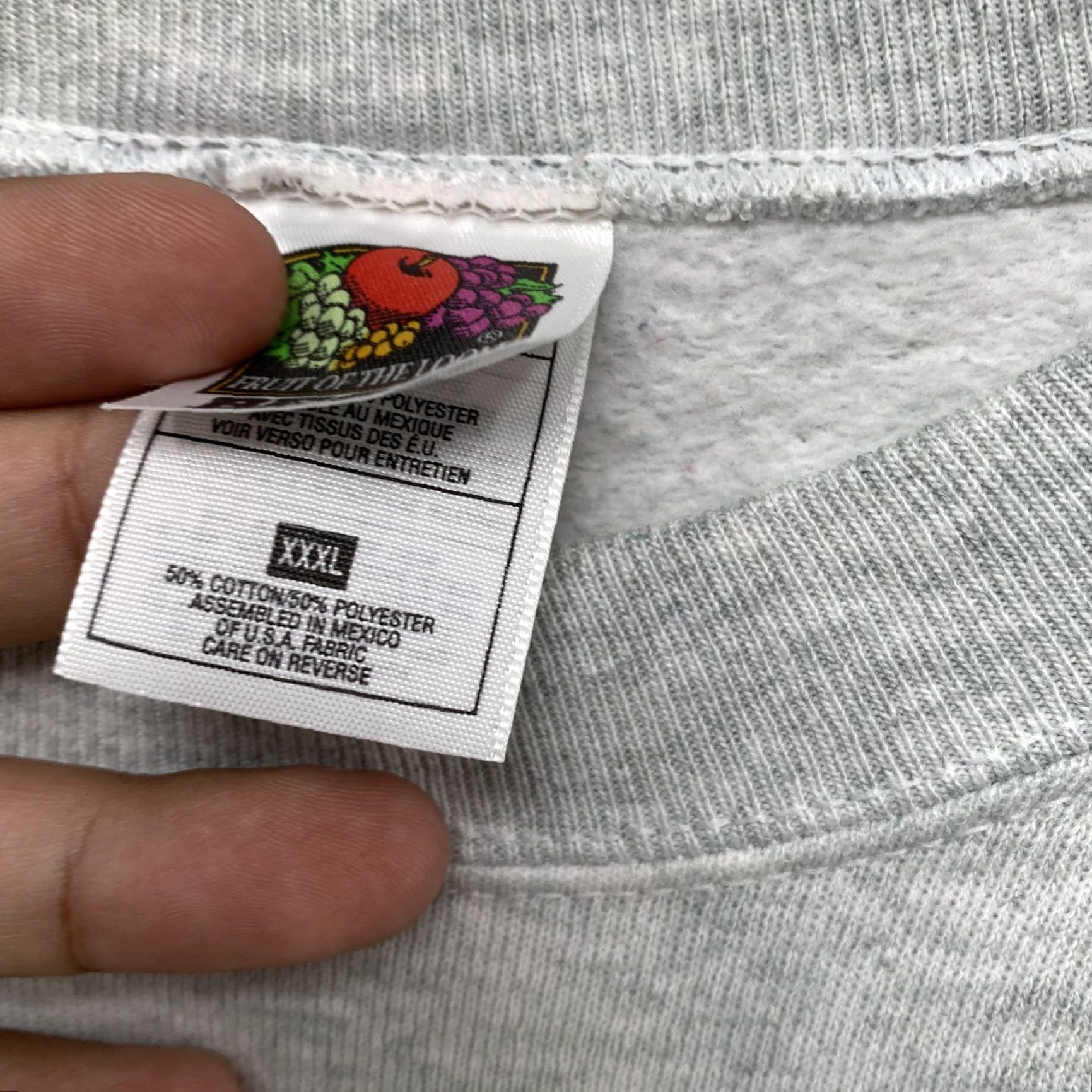 Fruit Of The Loom VINTAGE Fruit of the Loom Sweatshirt Crewneck Gray 3XL Mens 90s Pullover Graphic Print Size US XXL / EU 58 / 5 - 3 Thumbnail