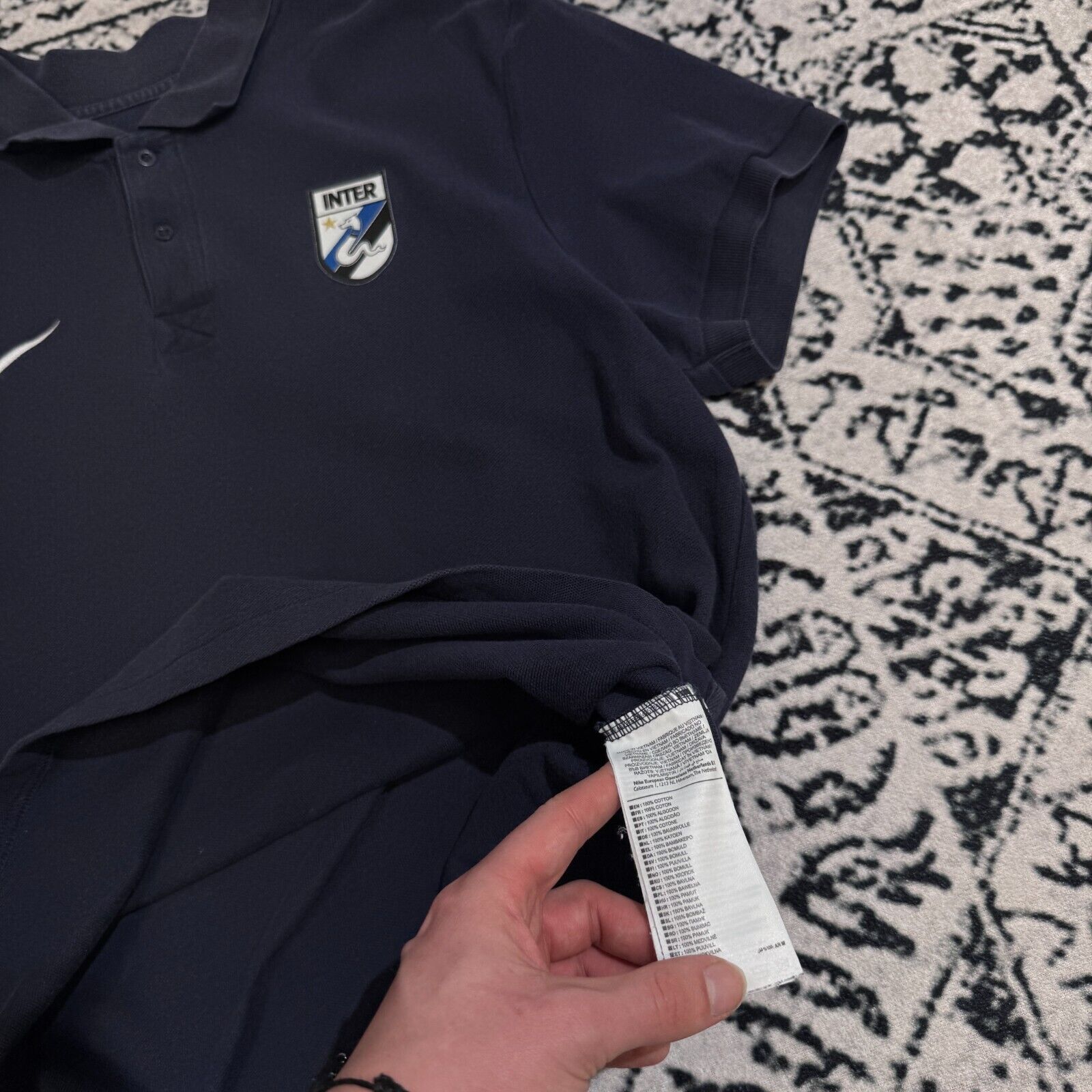 Nike × Vintage Nike Navy Cotton Polo Shirt Size L Inter Mediolan Y2K 90s Size US L / EU 52-54 / 3 - 8 Thumbnail