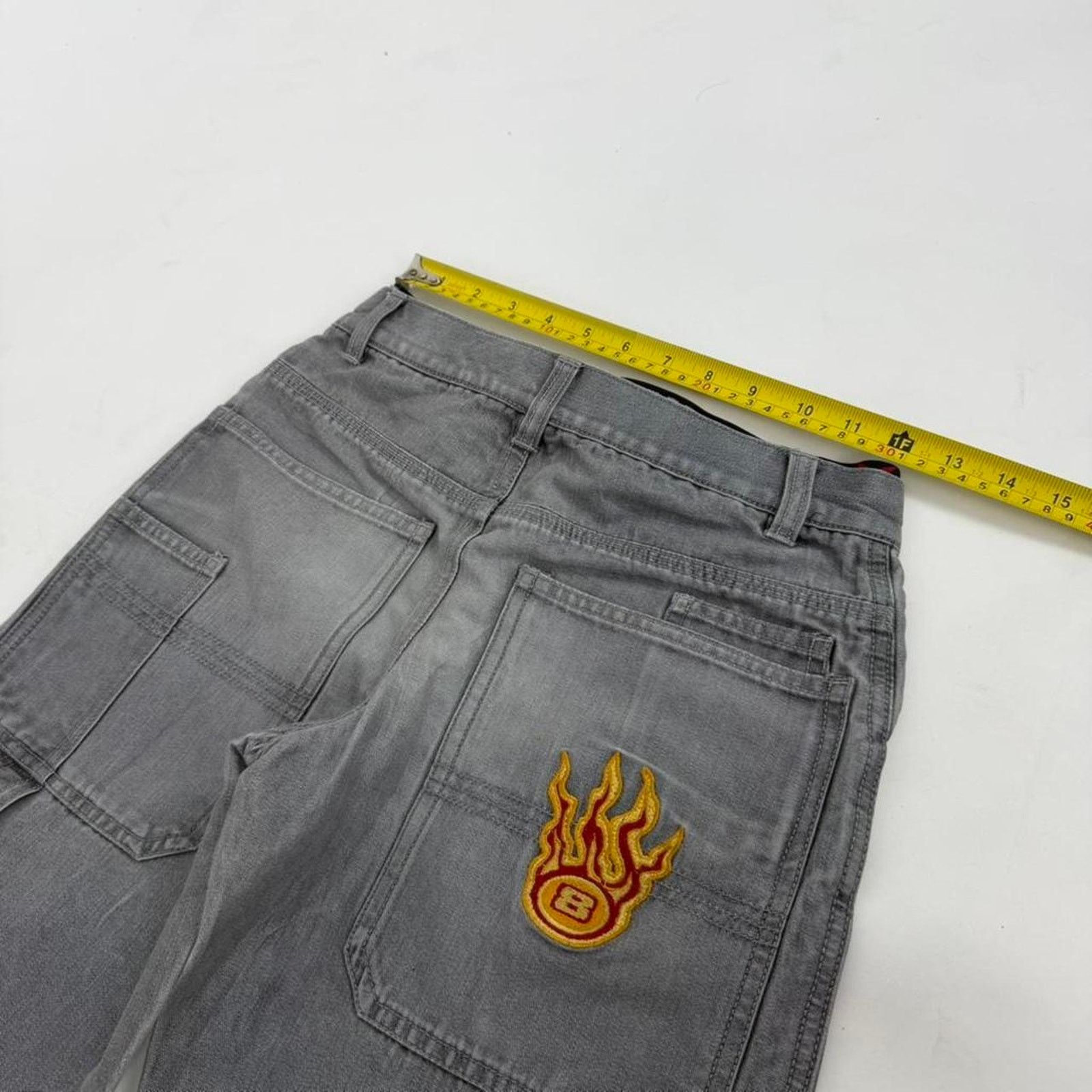 JNCO Vintage y2k faded grey embroidered baggy wide leg jeans Size US 26 / EU 42 - 5 Thumbnail