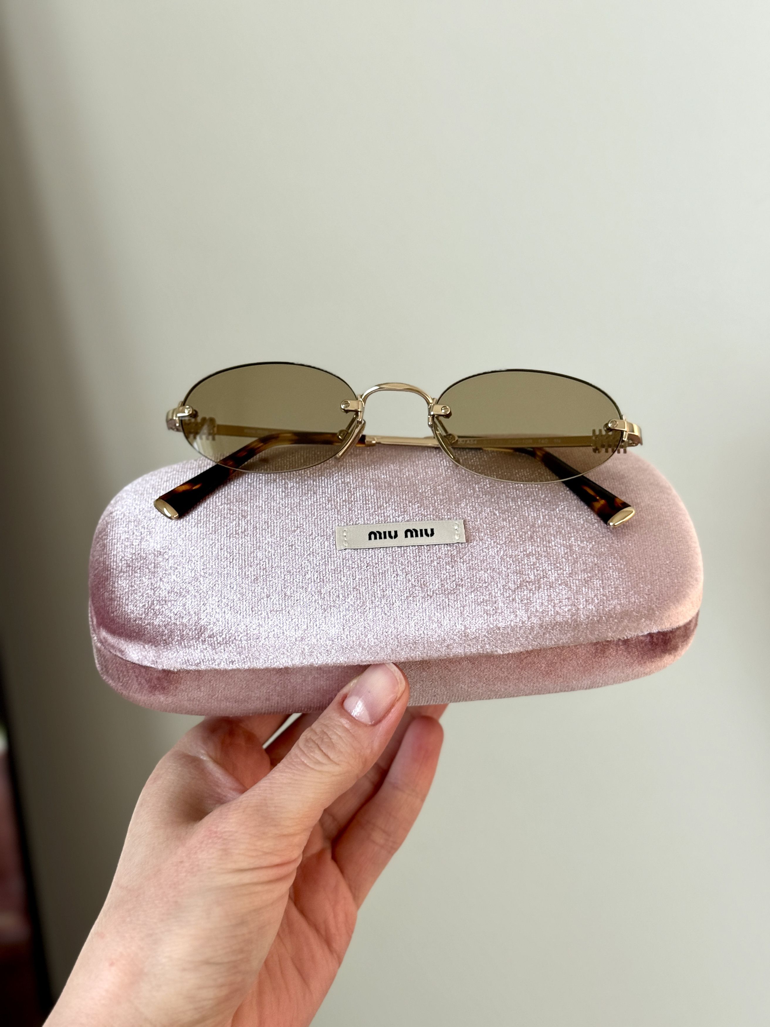 Miu Miu Miu Miu Women Sunglasses Oval MUA54S ZVN10R NEW AUTHENTIC Size ONE SIZE - 3 Thumbnail