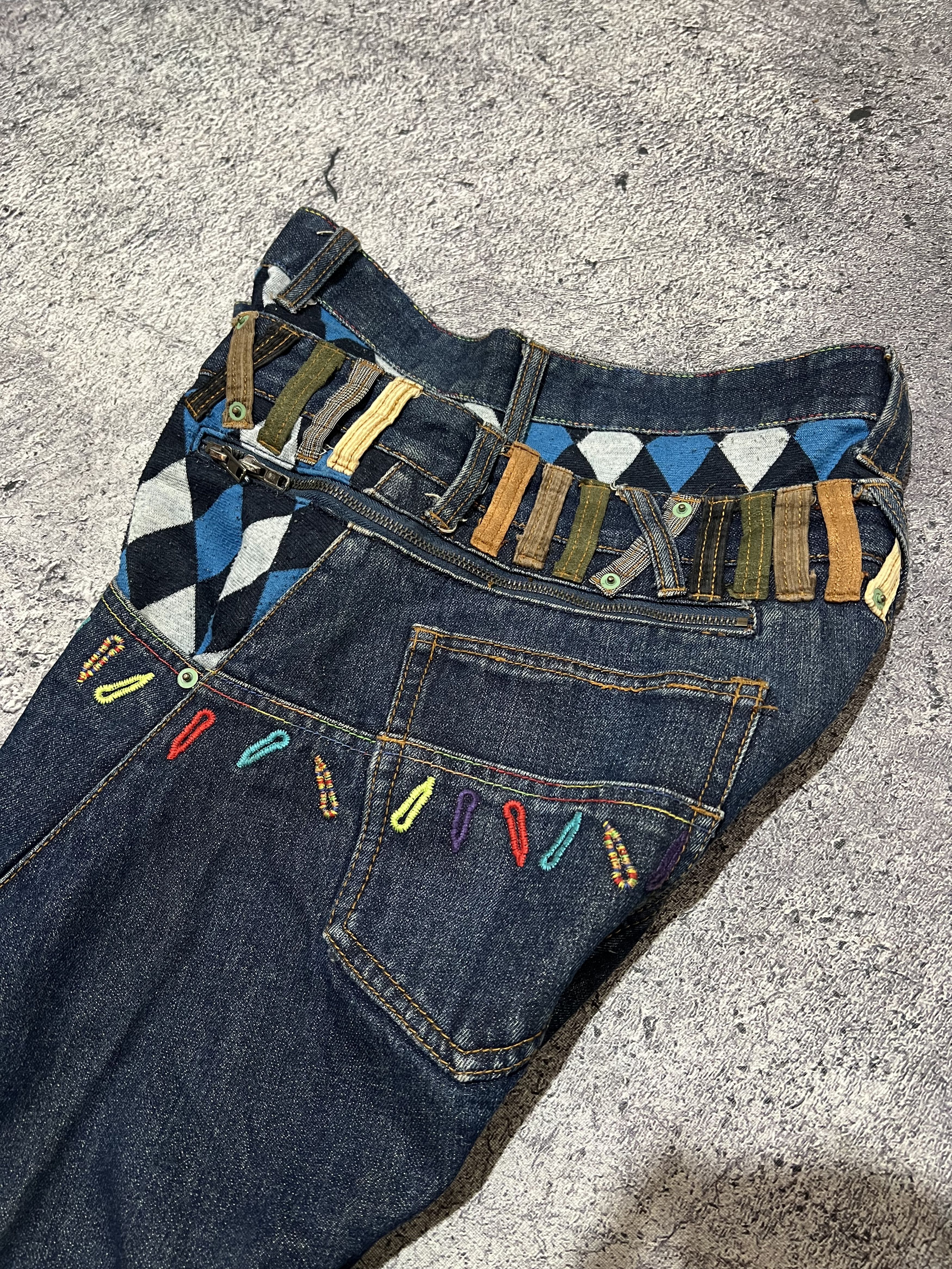 Japanese Brand 2000s Archival Breath Double Waist Raw Jeans y2k ifsix Size US 33 - 5 Thumbnail