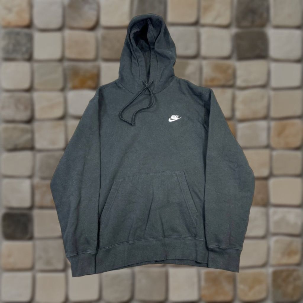 Nike Nike Hoodie Mens L Black Cotton Fleece Pullover Hooded Sweatshirt Winter Sportswear Mens Size US L / EU 52-54 / 3 - 1 Thumbnail