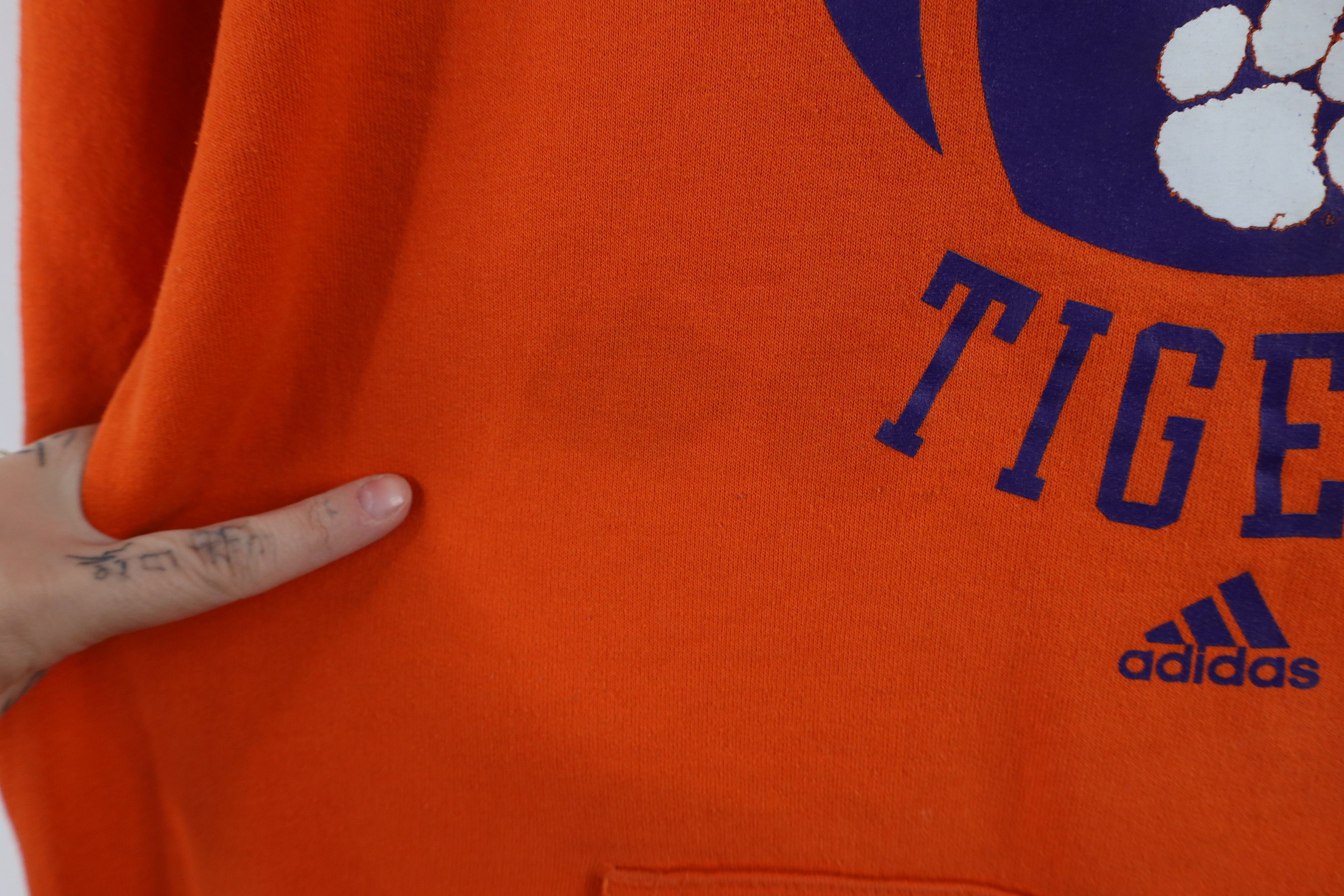Adidas × Vintage Vintage Adidas Clemson University Football Hoodie Orange Size US M / EU 48-50 / 2 - 8 Thumbnail