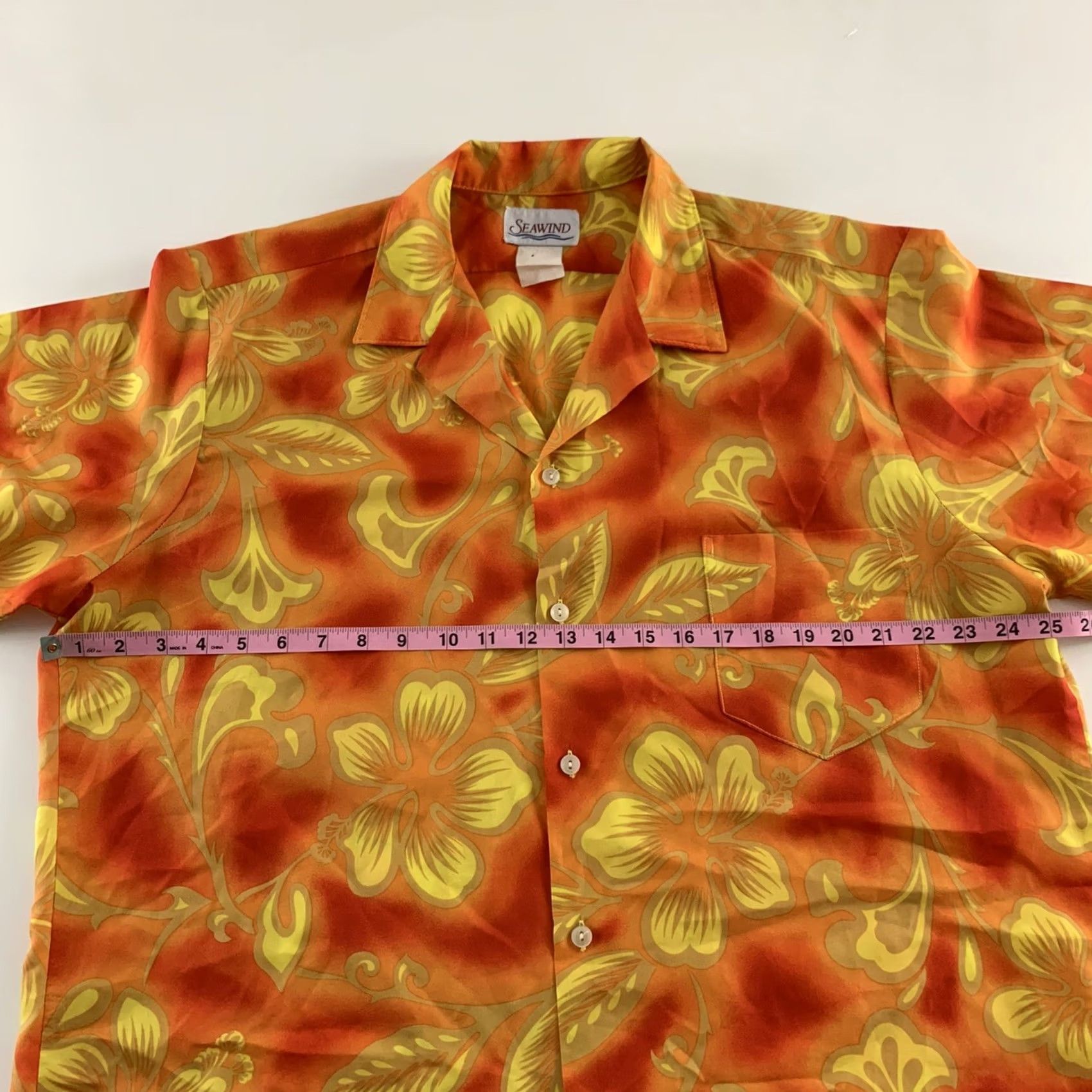 ALOHAS VTG Seawind Aloha Button-Up Shirt Men's L/XL Orange Short Sleeve Floral Size US L / EU 52-54 / 3 - 3 Thumbnail