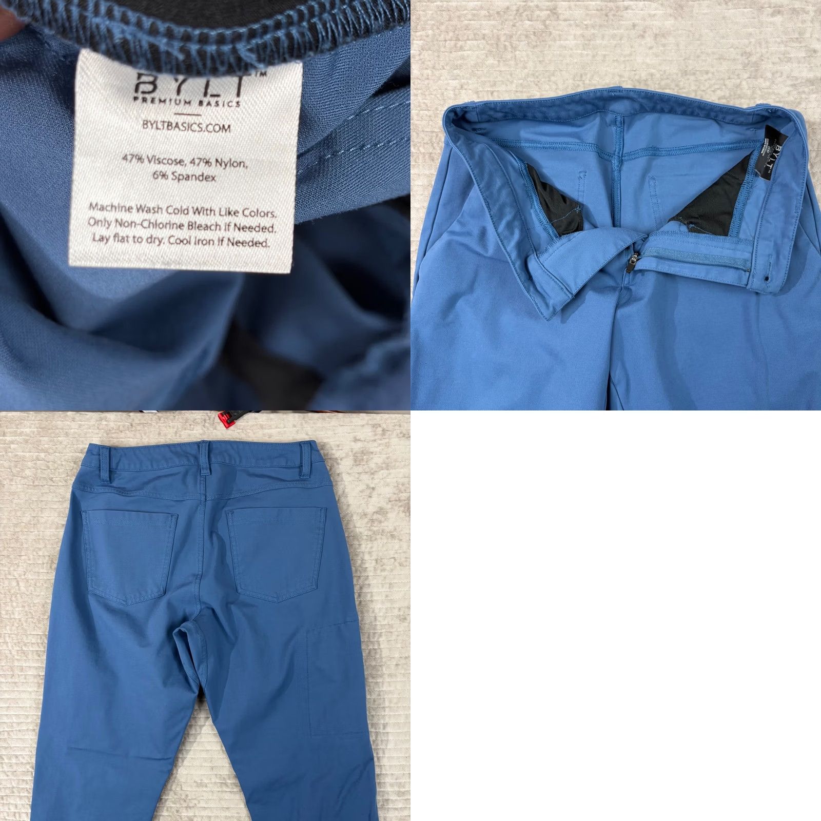 Vintage BYLT Chino Pants 33 Mens Slim Everyday Pant 2.0 Blue Tapered 5-Pocket Business Casual Workwear Size US 33 - 8 Thumbnail