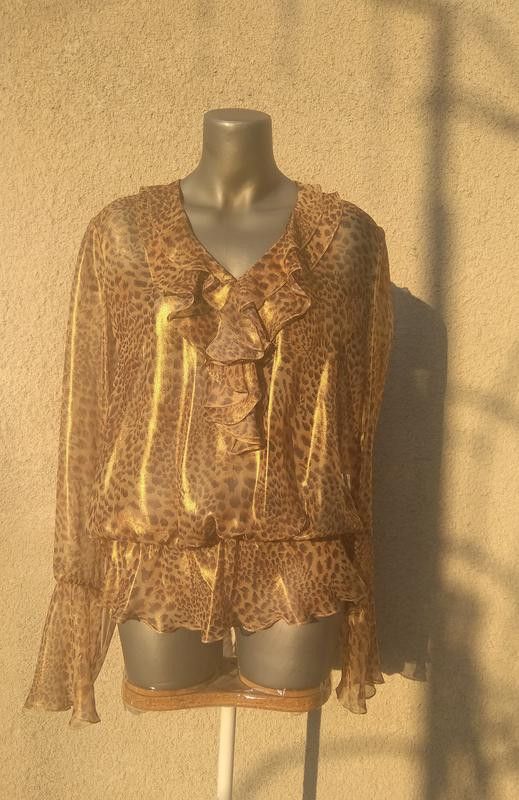 Other Flowy airy leopard blouse with ruffles sz M Size M / US 6-8 / IT 42-44 - 6 Thumbnail