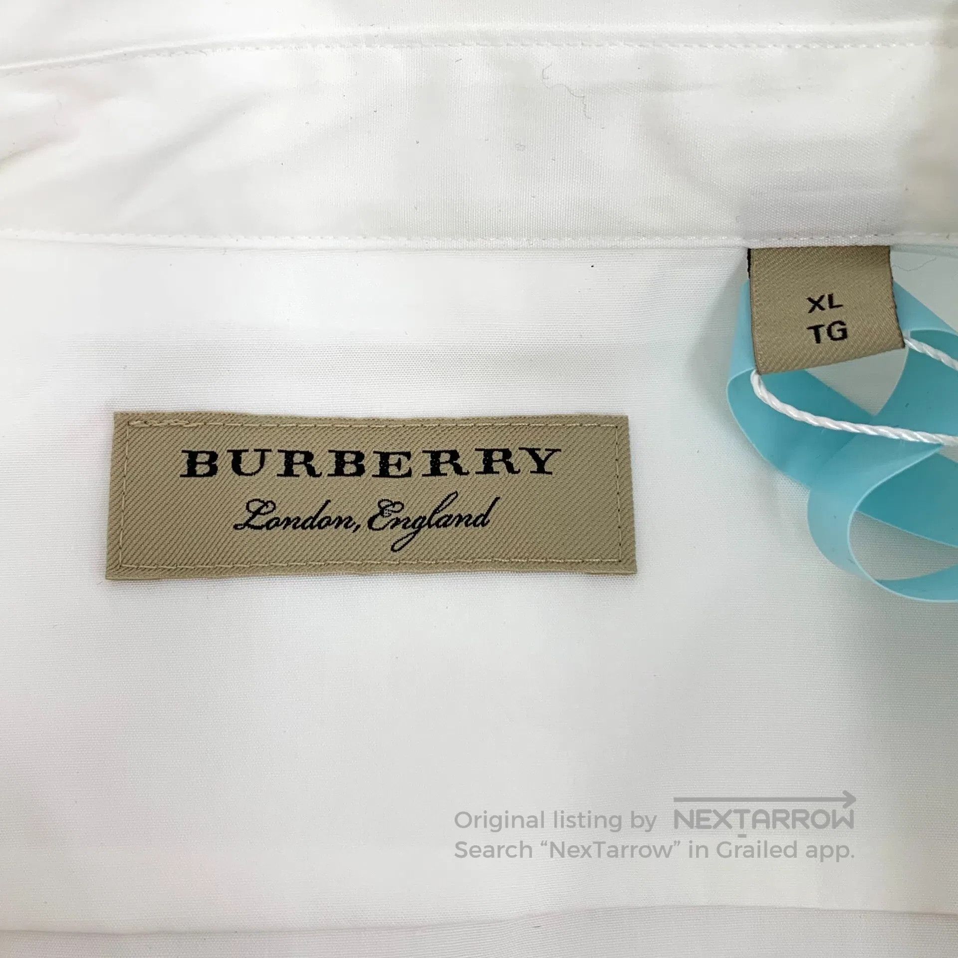 Burberry Burberry White Striped Cotton Collared Single-Breasted Lon Size US XL / EU 56 / 4 - 5 Thumbnail
