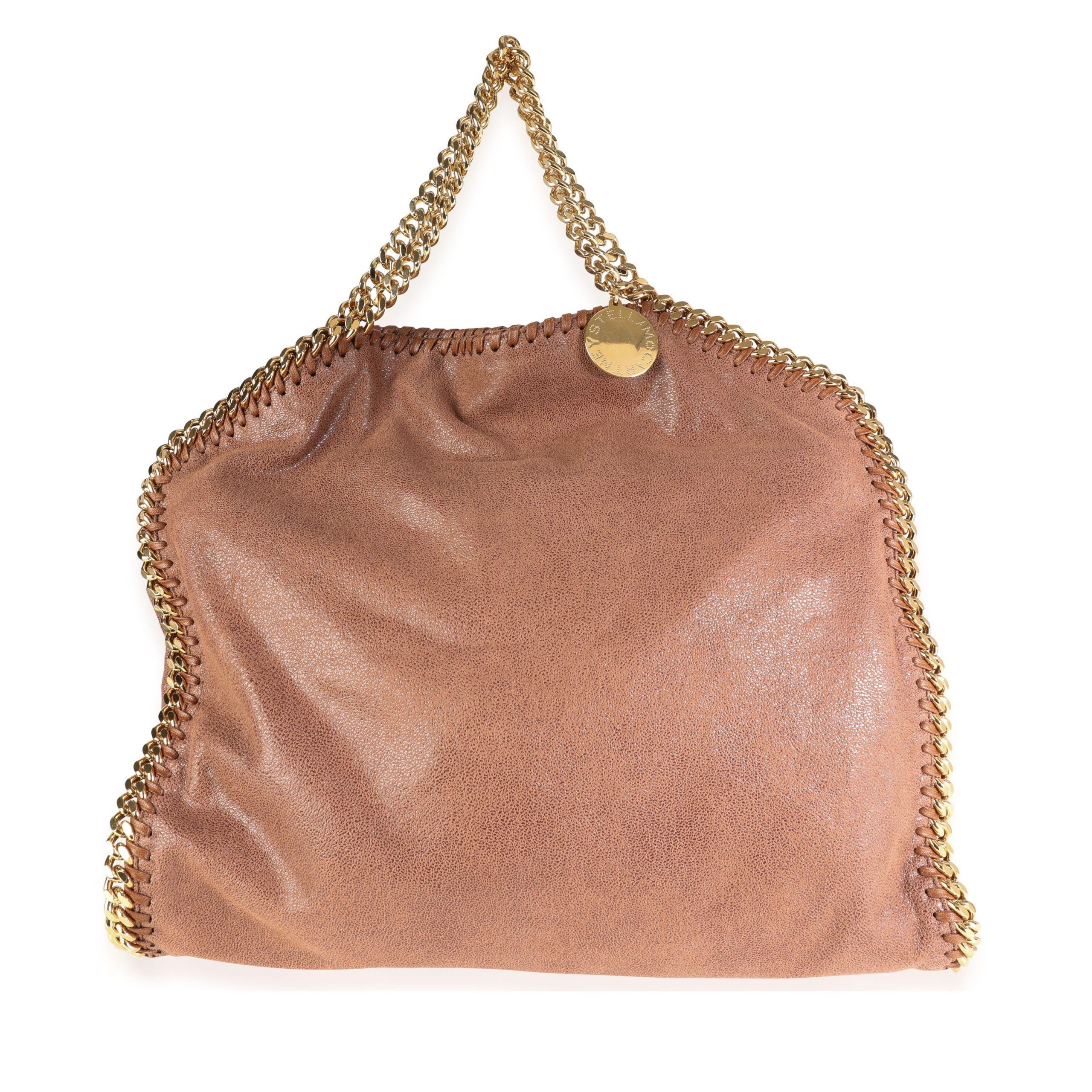 image of Stella Mccartney Brown Shaggy Dear Falabella Fold-Over Tote, Women's