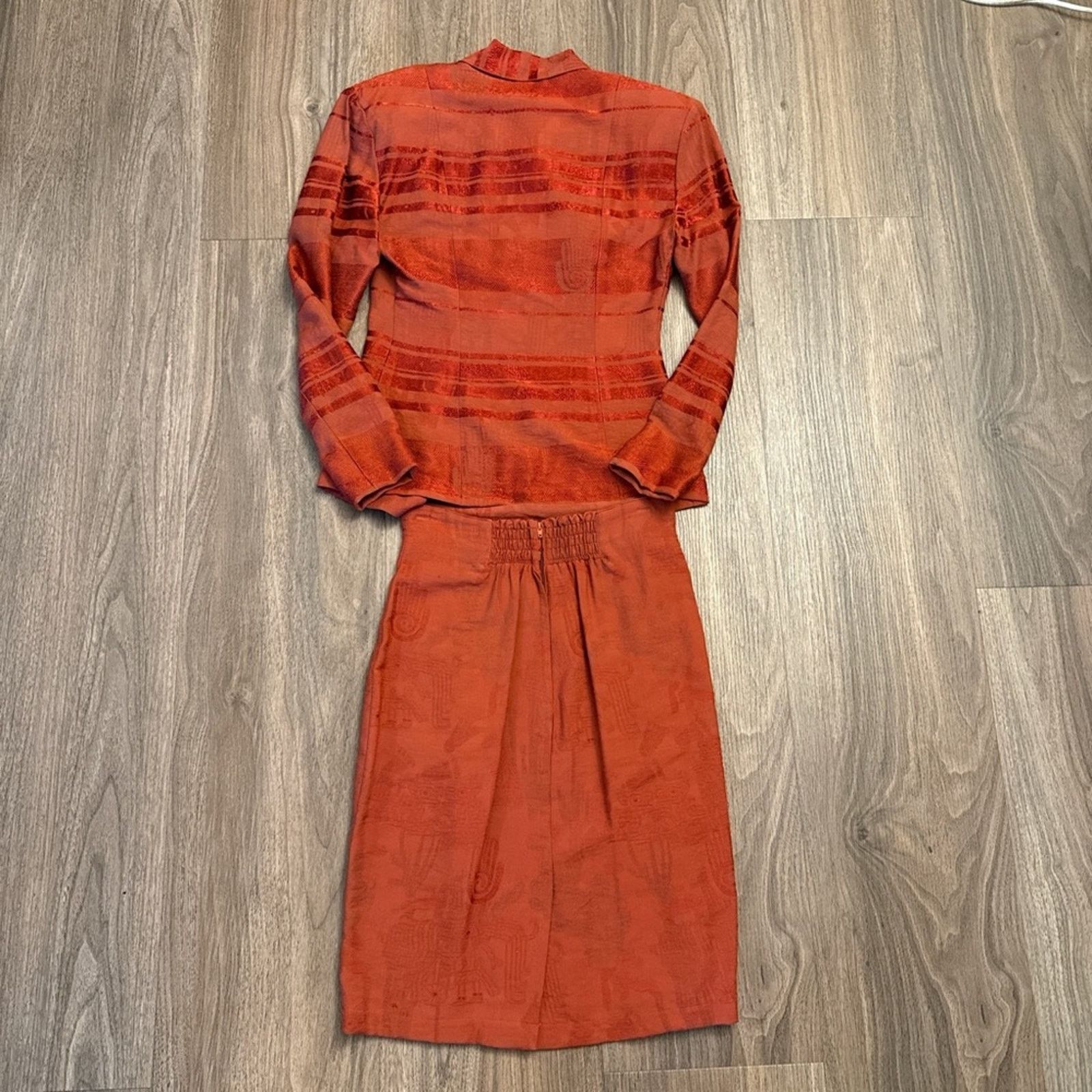 Other Vintage 1980s Sue Wong Elegant Rust Skirt Set Size XS / US 0-2 / IT 36-38 - 7 Thumbnail