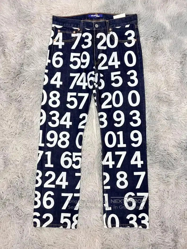 Junya Watanabe Junya Watanabe 03 Number Print Denim Jeans. Size US 34 / EU 50 - 1 Thumbnail