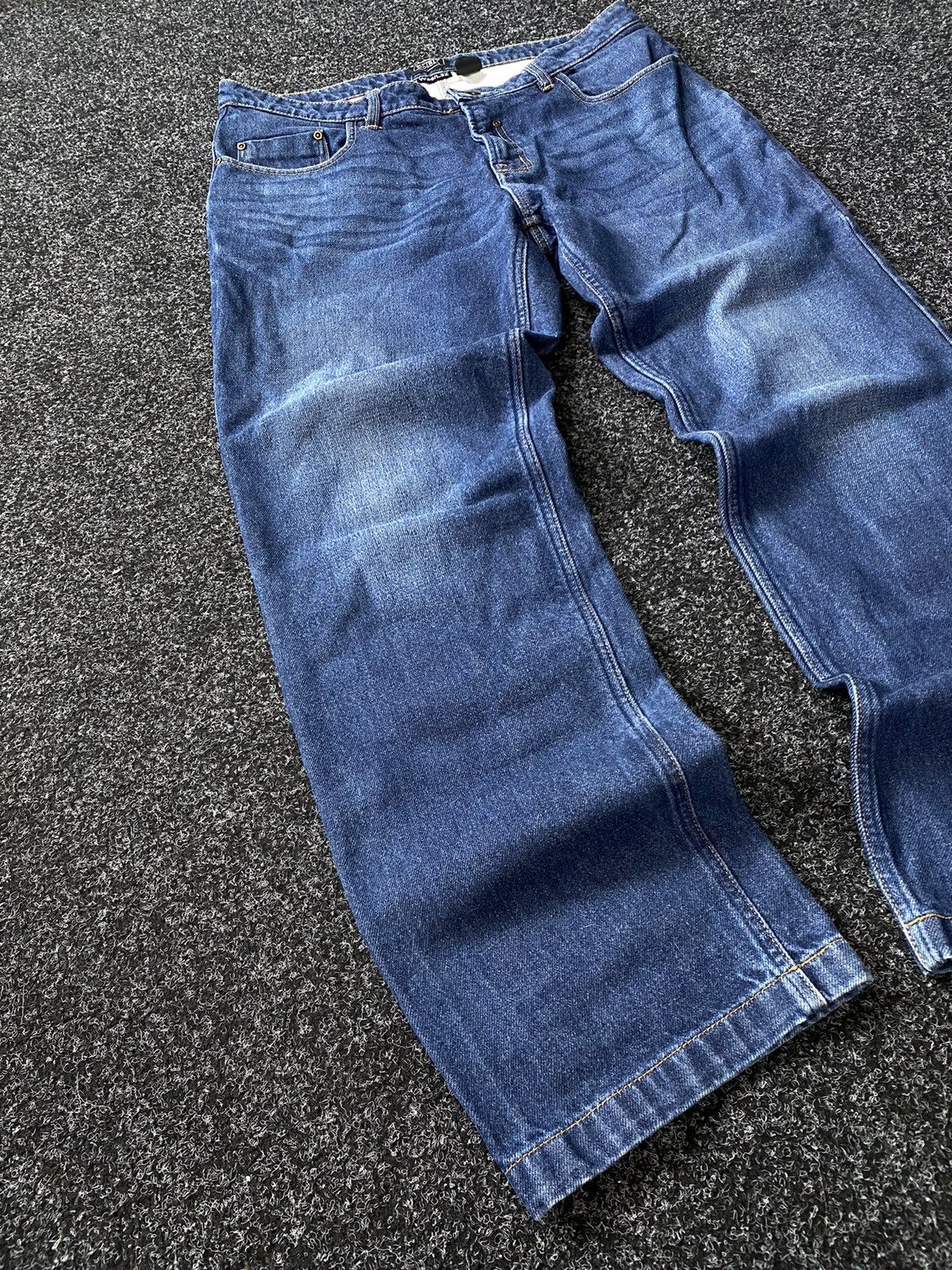 Vintage Vintage 00s Heavy denim Spirit Motors biker baggy pants Size US 36 / EU 52 - 2 Thumbnail