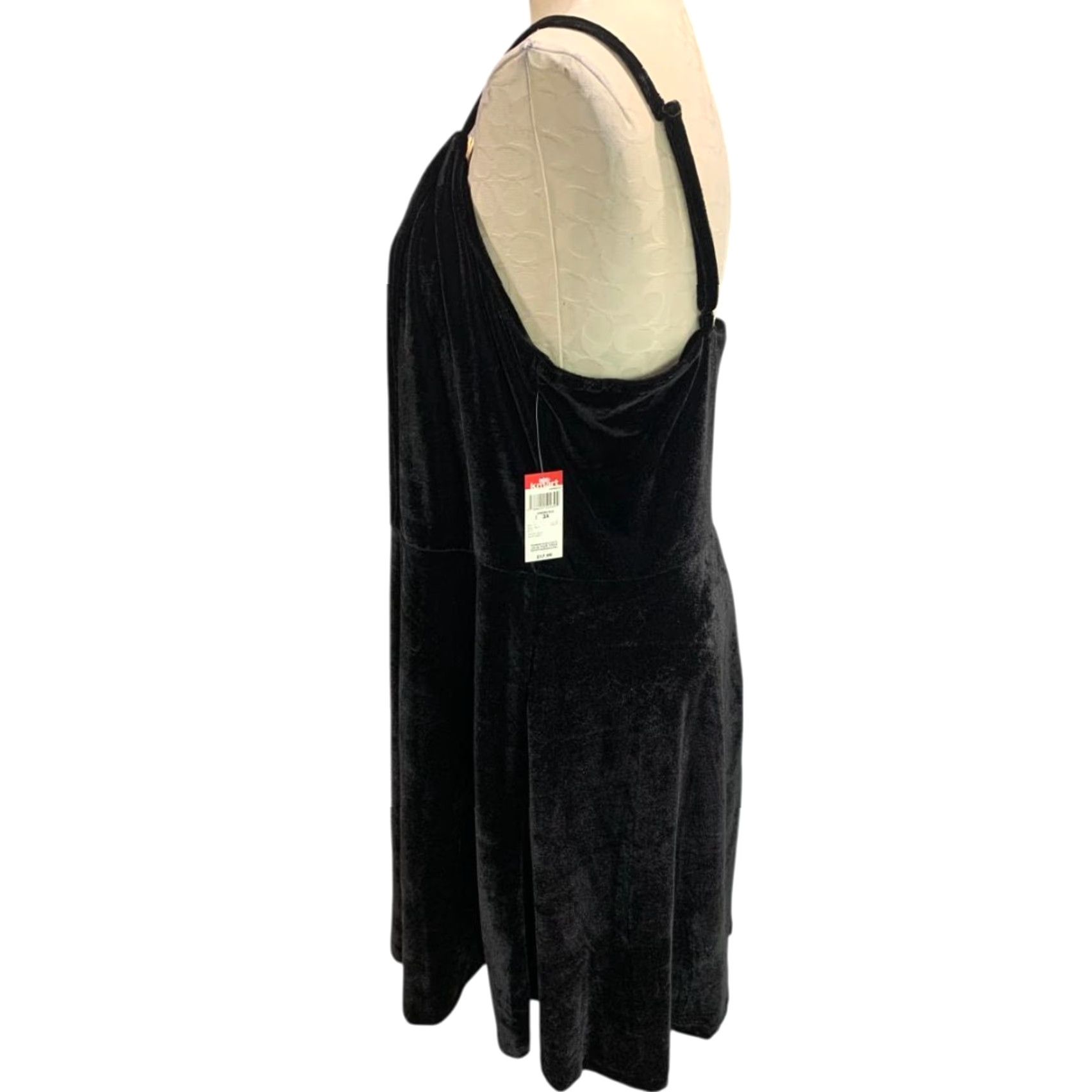 Joe Boxer VINTAGE Joe Boxer Velour Dress Spaghetti Strap Junior Womens 2X Knee Length Black New Size XXL / US 16-18 / IT 52-54 - 3 Thumbnail