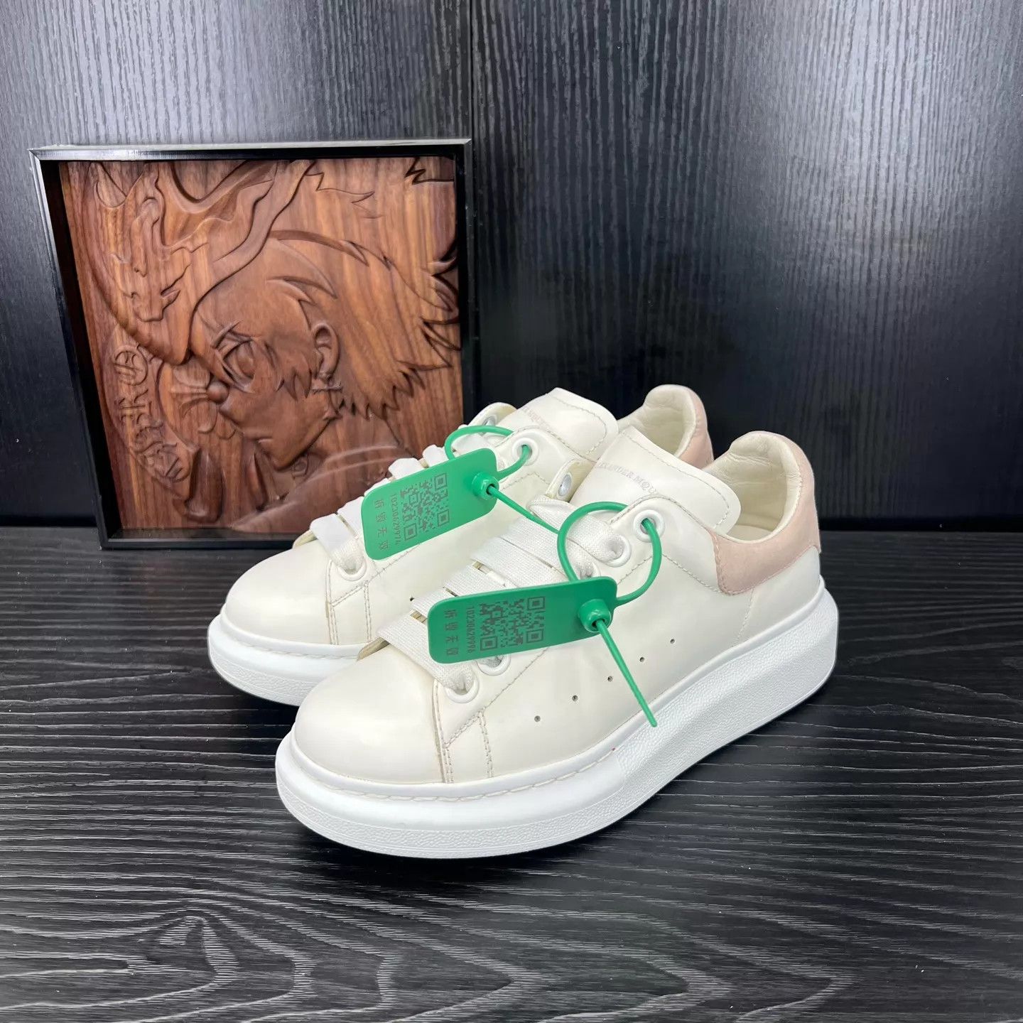 Alexander McQueen McQueen white pink suede shoes 35.5 new Size US 5 / IT 35 - 1 Thumbnail