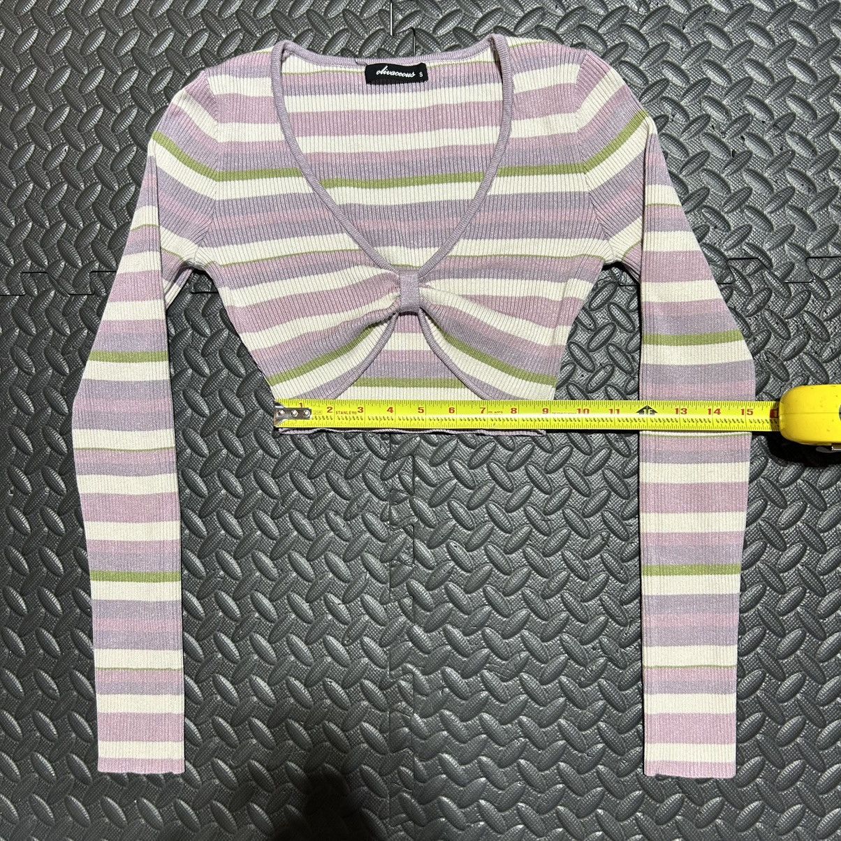 Other Olivaceous Crop Top Ruched Striped Women’s Small Pastel Size S / US 4 / IT 40 - 5 Thumbnail