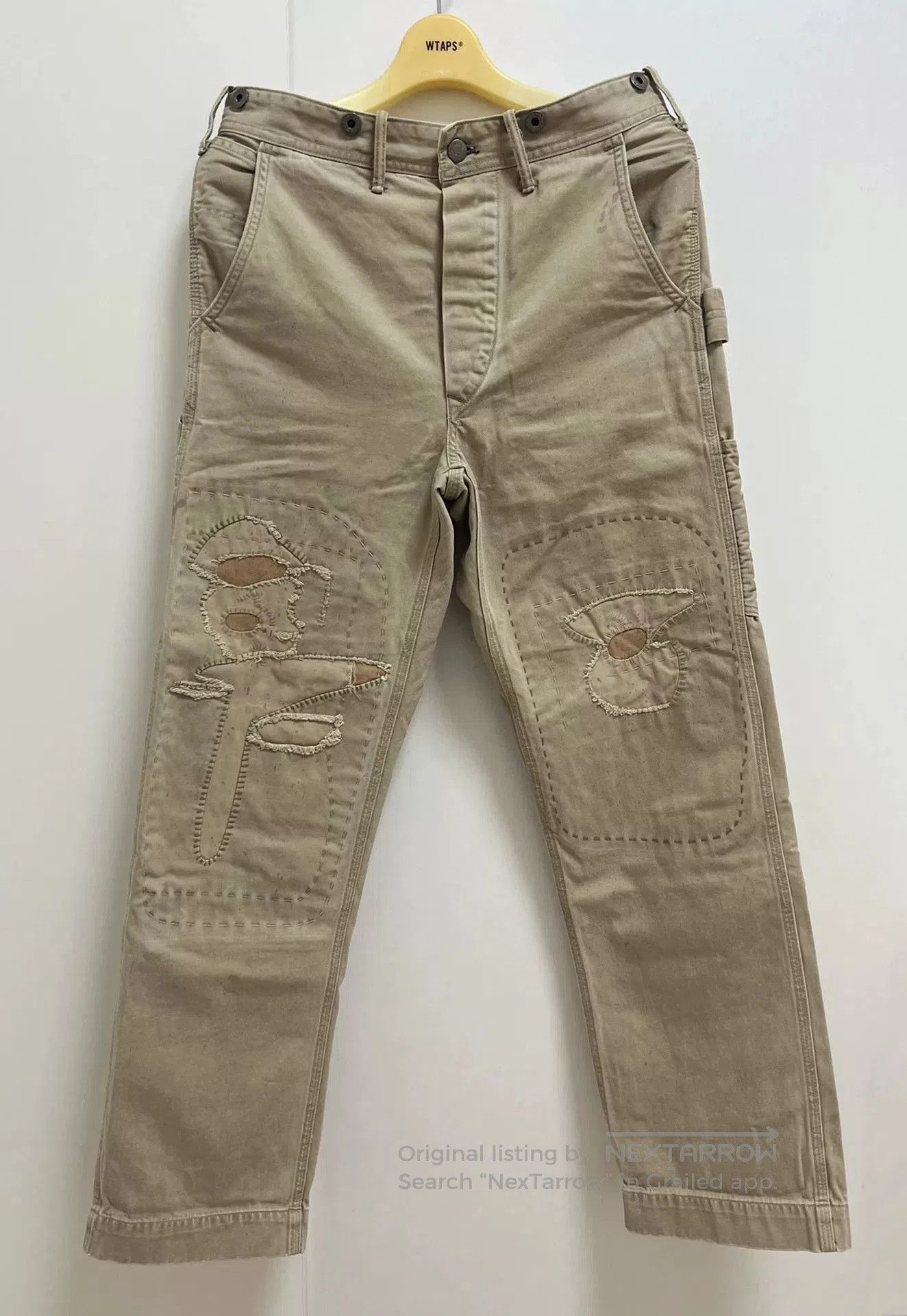 Visvim RRL Beige Patched Distressed Cargo Pants. Size US 28 / EU 44 - 1 Thumbnail
