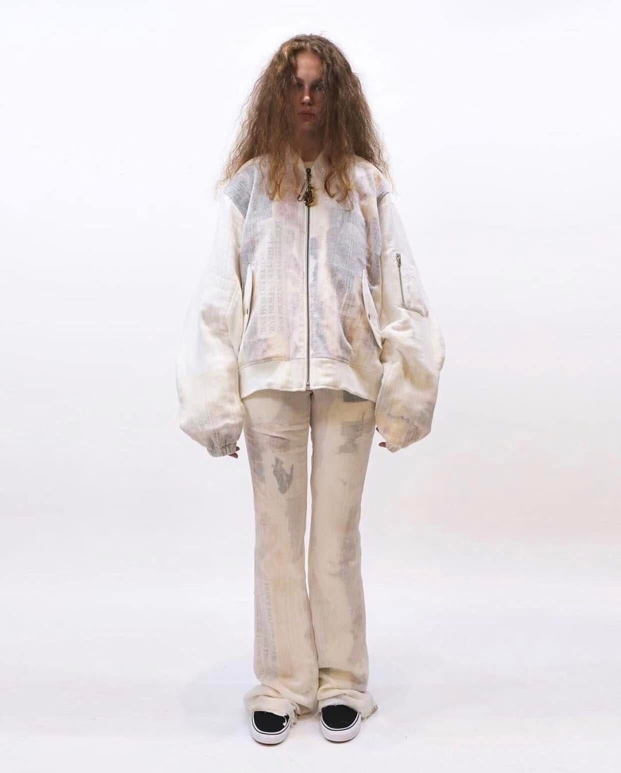 Ss2018 Hyein Seo Linen Layered Bomber Jacket in White, Men's (Size Xl) — image 3 of 6