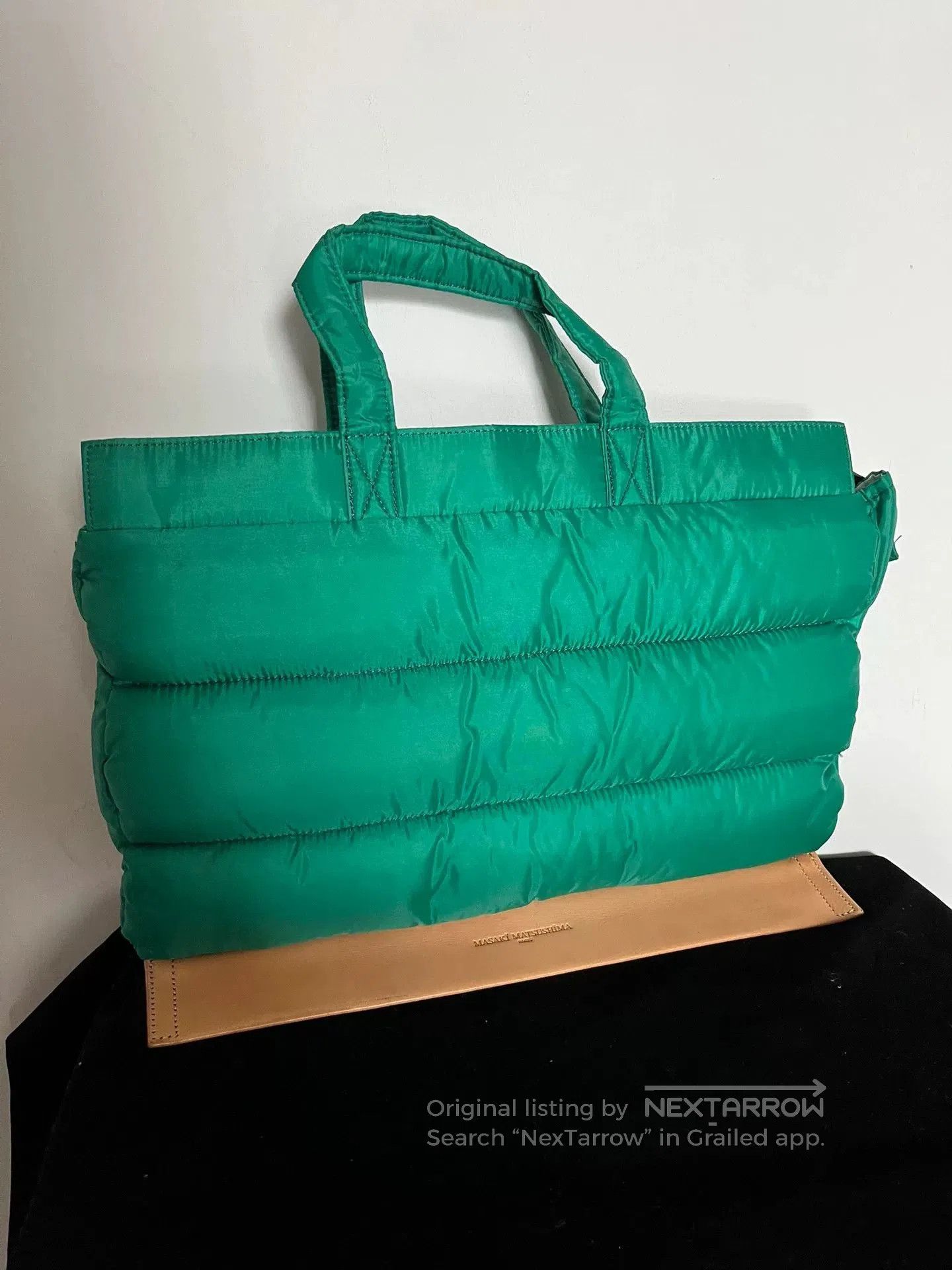 Masaki Matsushima Masaki Matsushima Green Padded Soft Tote. Size ONE SIZE - 2 Thumbnail