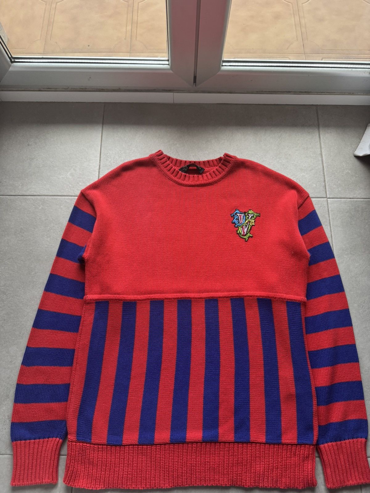 Versace Versace Striped Red Men’s 50 Size Cotton Knited Sweatshirt Sweater Pullover Size US L / EU 52-54 / 3 - 4 Thumbnail