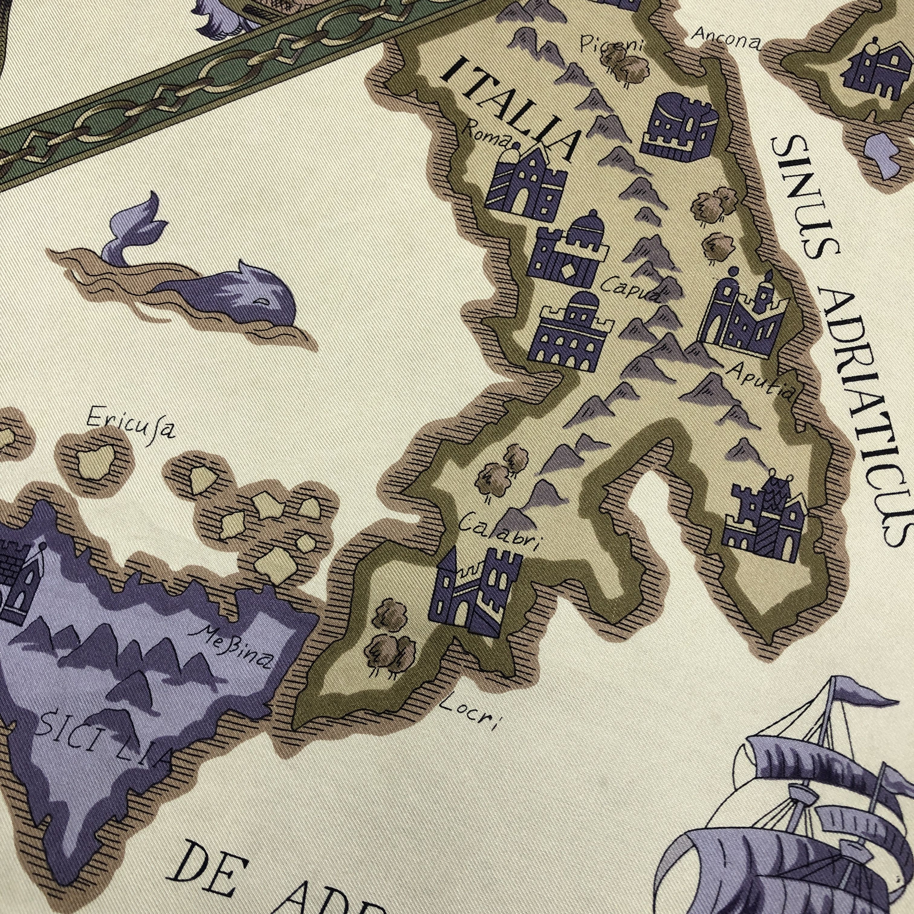 Other × Vintage Vintage Latin World Maps SILK Scarf Twill Stole Wraps Scarve Size ONE SIZE - 10 Thumbnail